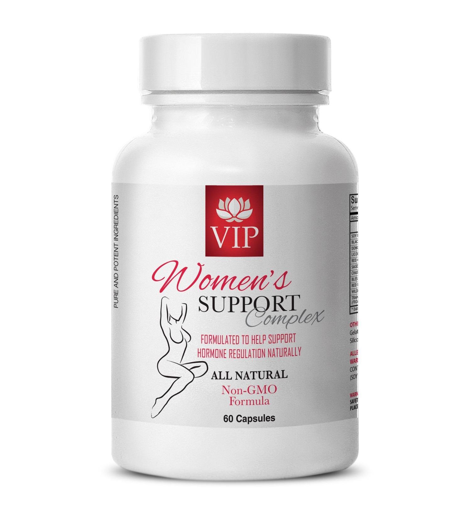 Menopause Relief Supplements - Natural Women's Support Complex with Black Cohosh & Licorice Root - 60 Capsules for Menstrual Regulation - Buy Online on GoSupps.com