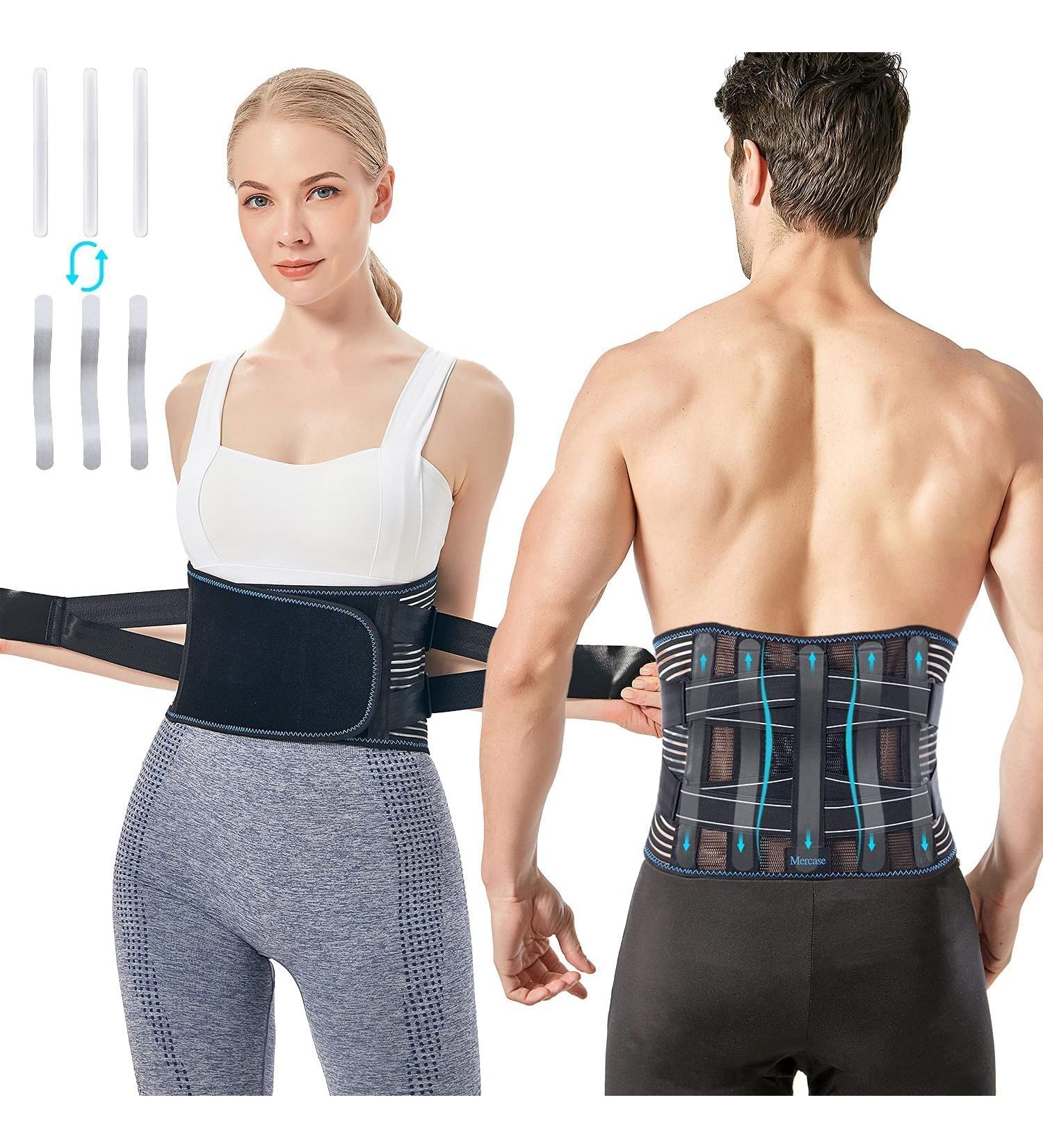 Mercase Back Bandage Belt for Men & Women - XL Back Support with Interchangeable Struts for Lower Back Pain Relief Sciatica & Herniated Disc - Buy Online on GoSupps.com