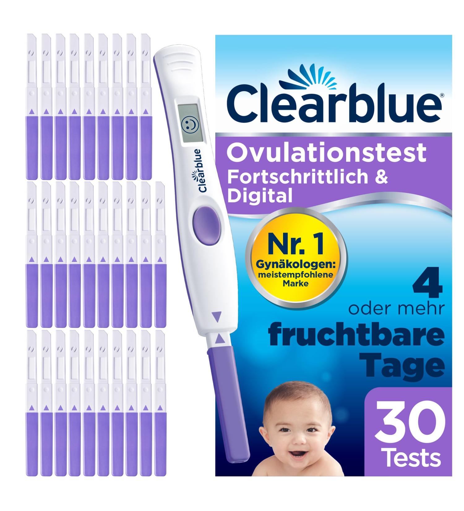 Clearblue Ovulation Test Kit - 30 Tests + 2 Digital Holders | Women's Fertility Test for Faster Pregnancy | Accurate Hormone Detection - Buy Online on GoSupps.com