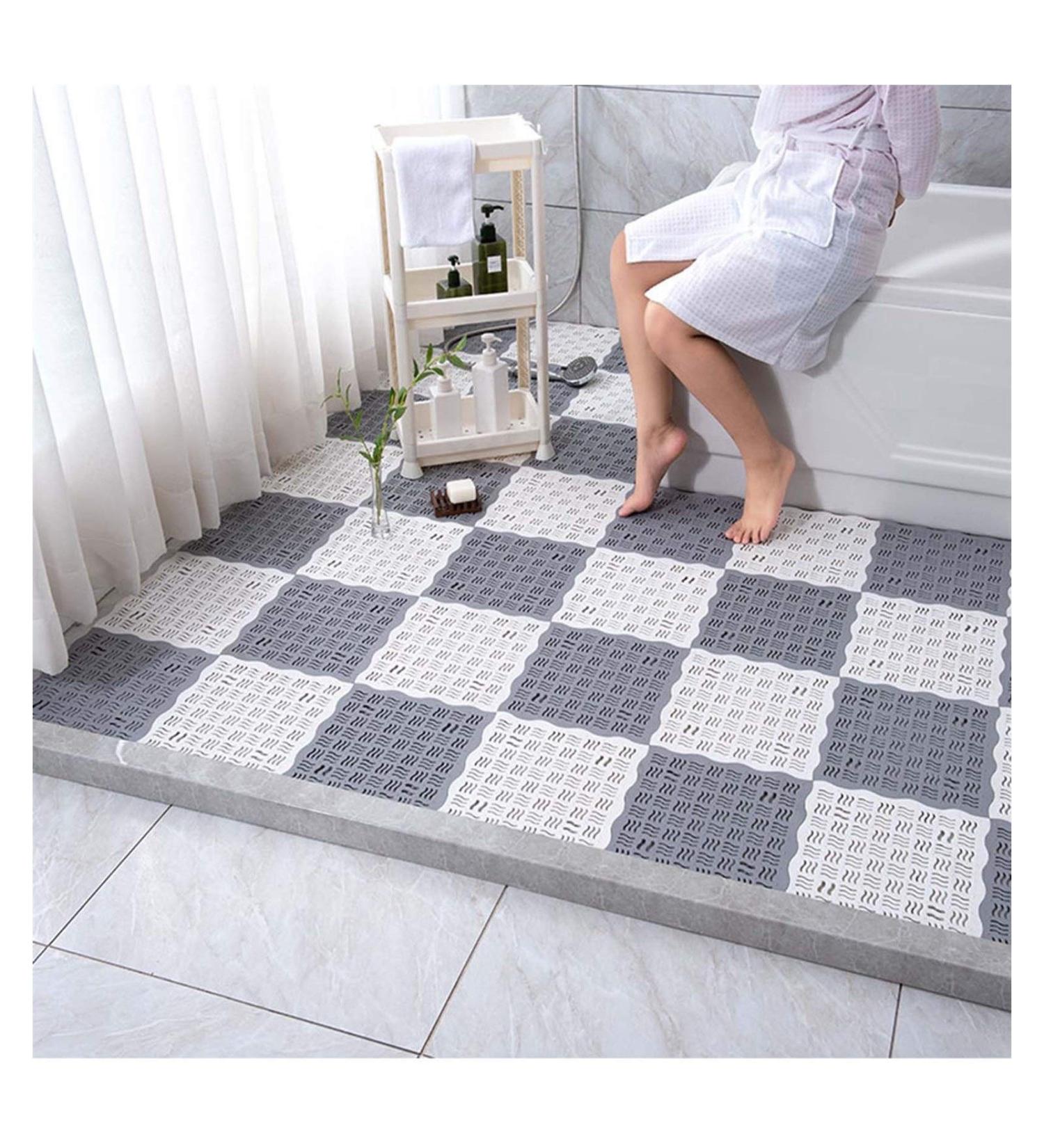 Non-Slip Shower Mat | Customizable Bathroom Rug for Household, WC, Corridor, Public Baths - GHHZZQ (Color: A, Size: 9-Tiles) - Buy Online on GoSupps.com