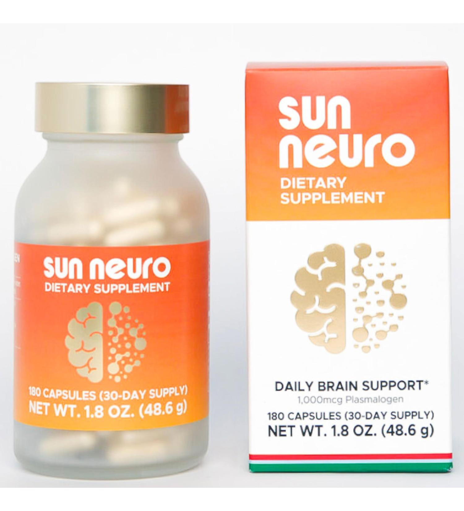 Sun Chlorella Sun Neuro Nootropic Brain Supplement - Daily Memory Concentration & Focus Supplement for Women & Men - Natural Plasmalogen Boost from Sea Pineapples - 180 Capsules - Buy Online on GoSupps.com