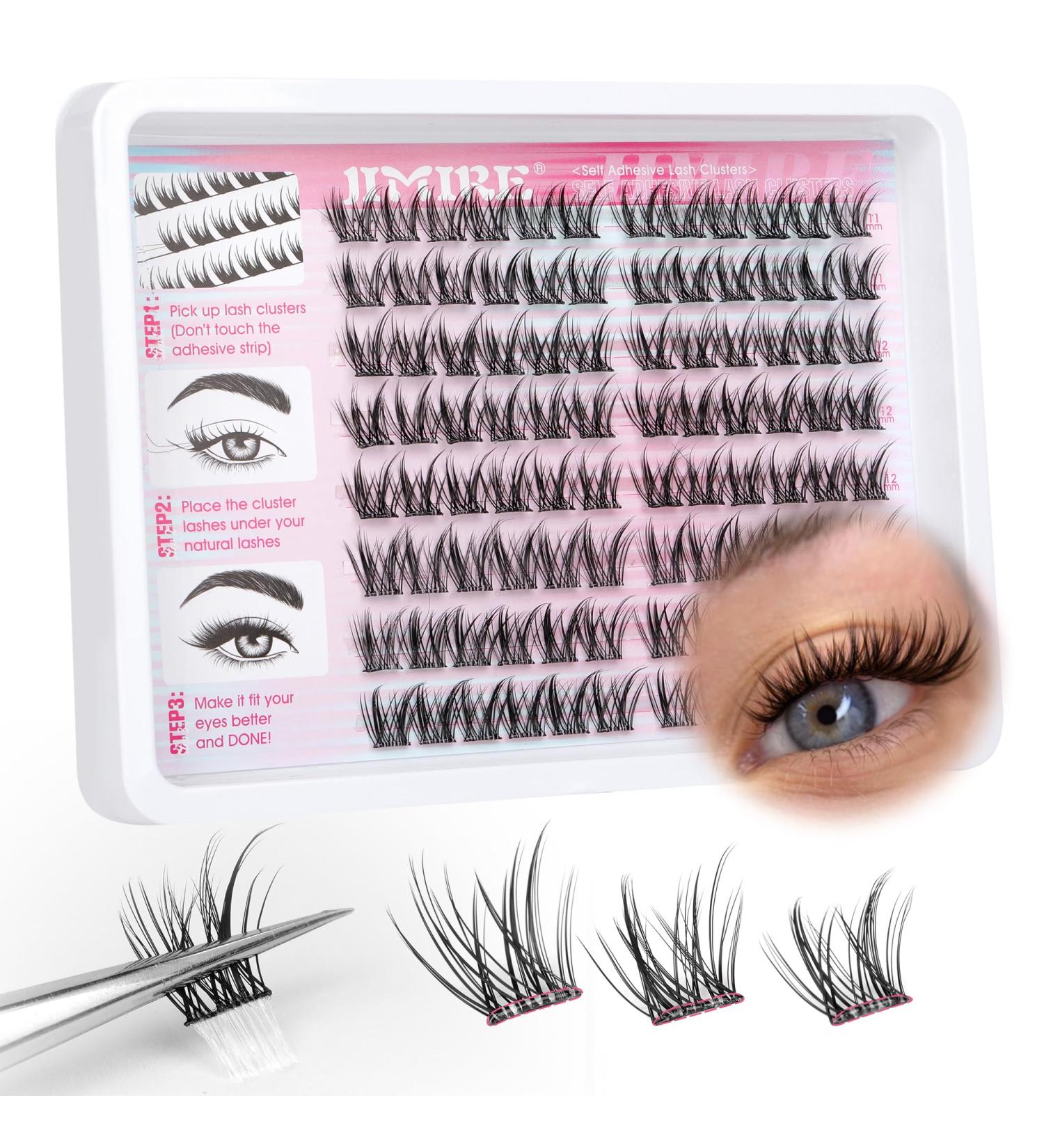 JIMIRE Self Adhesive Eyelashes - Natural Look 11-13MM Wispy Anime Lash Clusters | Reusable & Quick to Wear Eyelash Art - Buy Online on GoSupps.com