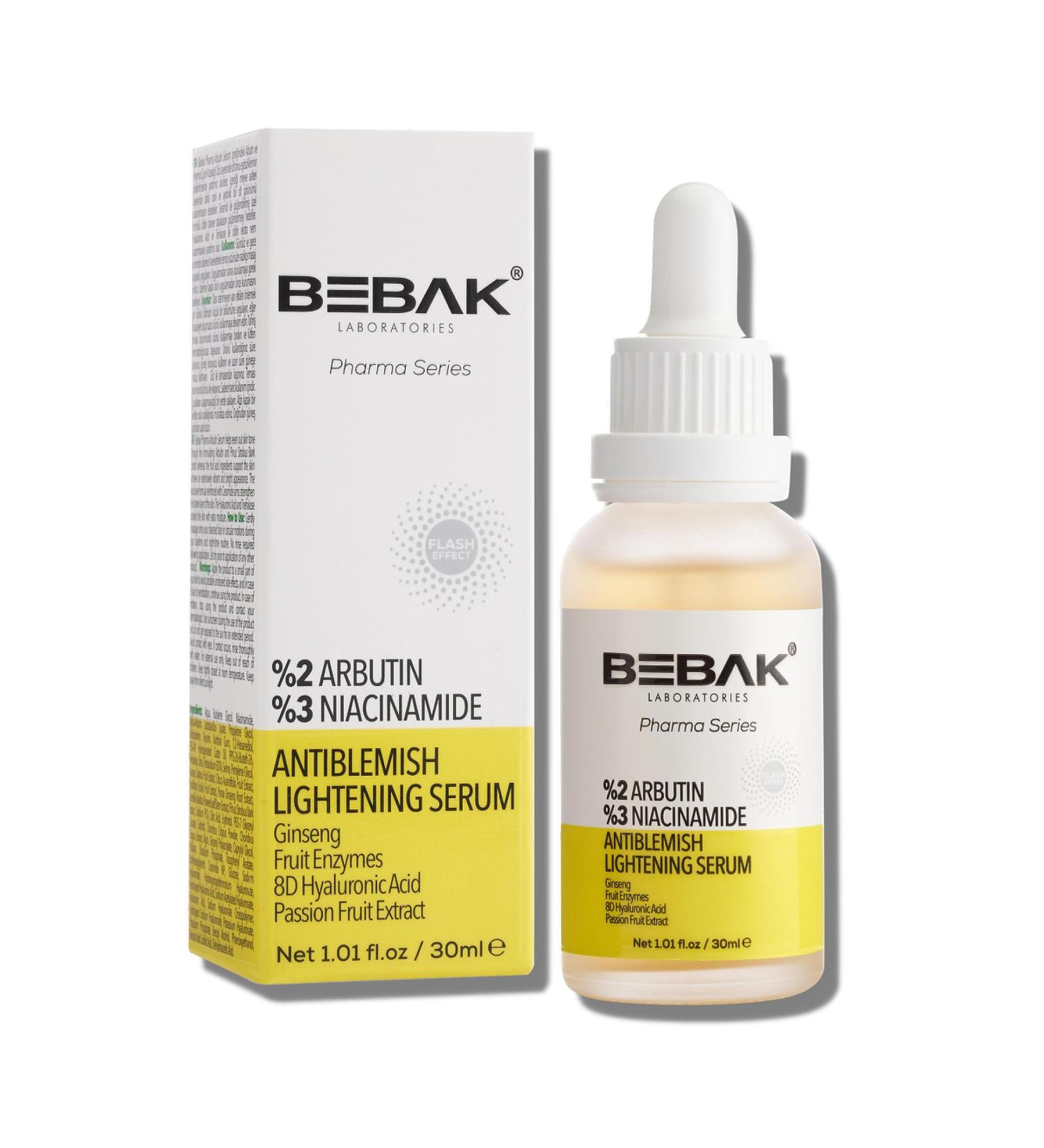 Bebak Antiblemish Lightening Serum Anti-impurities serum - clear smooth and flawless skin reduces excess oil soothes and reduces redness (Arbutin) 30 ml - Buy Online on GoSupps.com