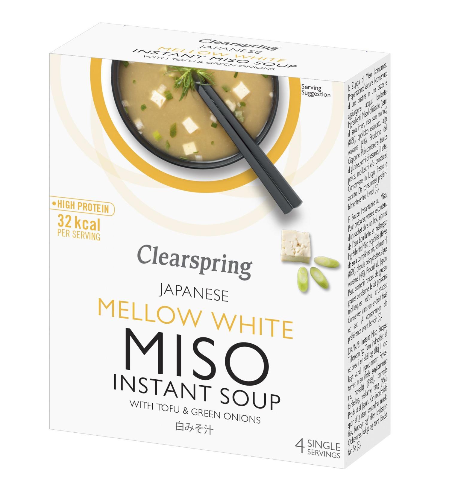 Clearspring Clearspring | Mellow White Miso Soup + Tofu | 8 x 4 x 10 g