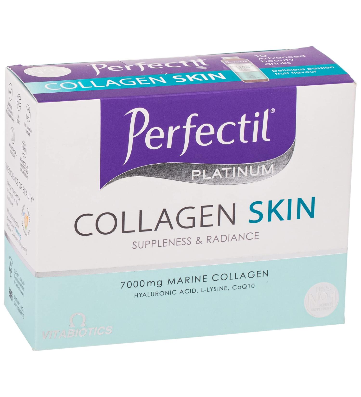 Vitabiotics Platinum Collagen Skin Drink - 10 x 50ml | Perfectil Skincare - Buy Online on GoSupps.com