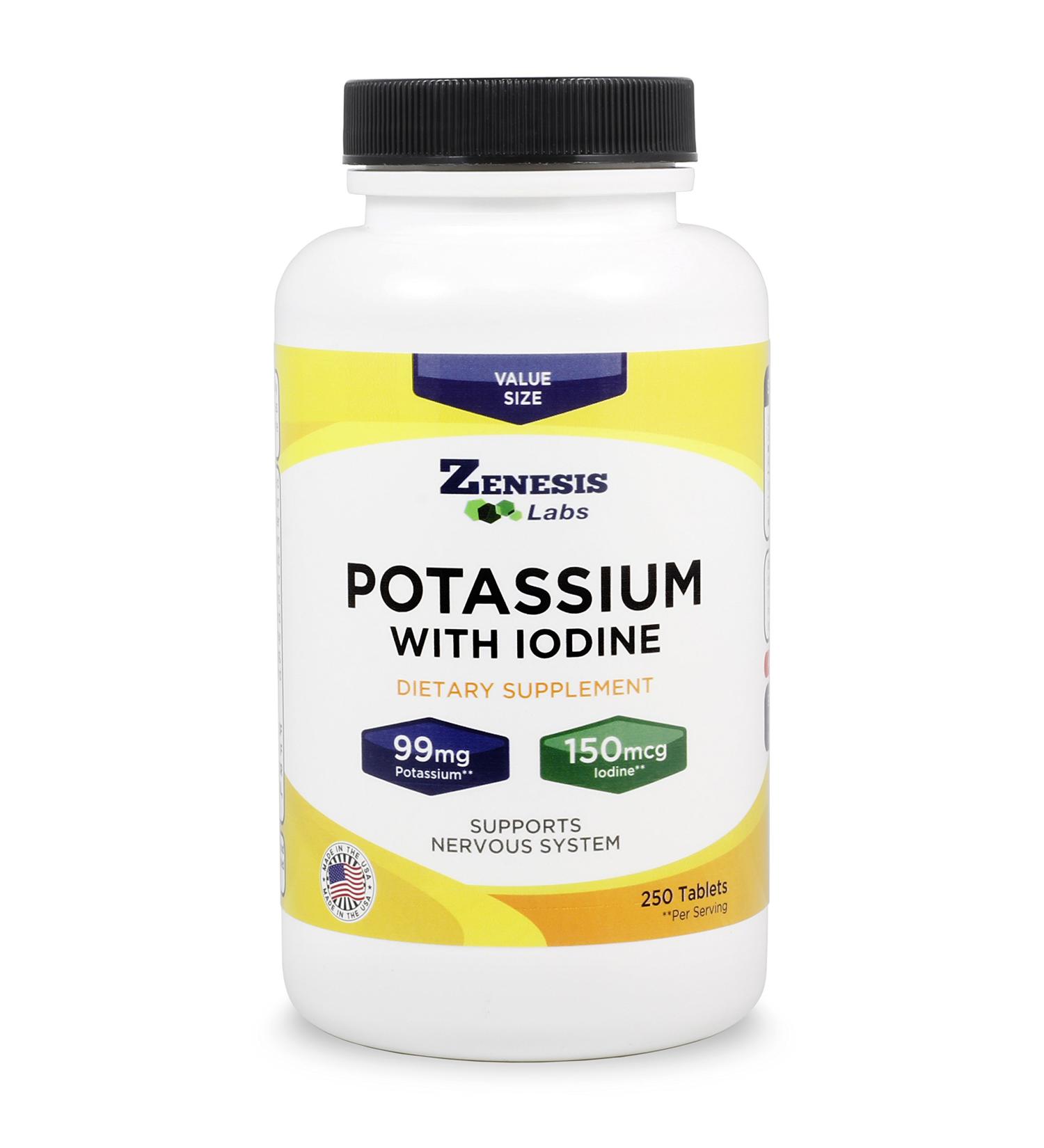 POTASSIUM GLUCONATE with IODINE KELP 99mg - Leg & Muscle Cramp Relief - Blood Pressure Support | 250 Tablets - Buy Online on GoSupps.com