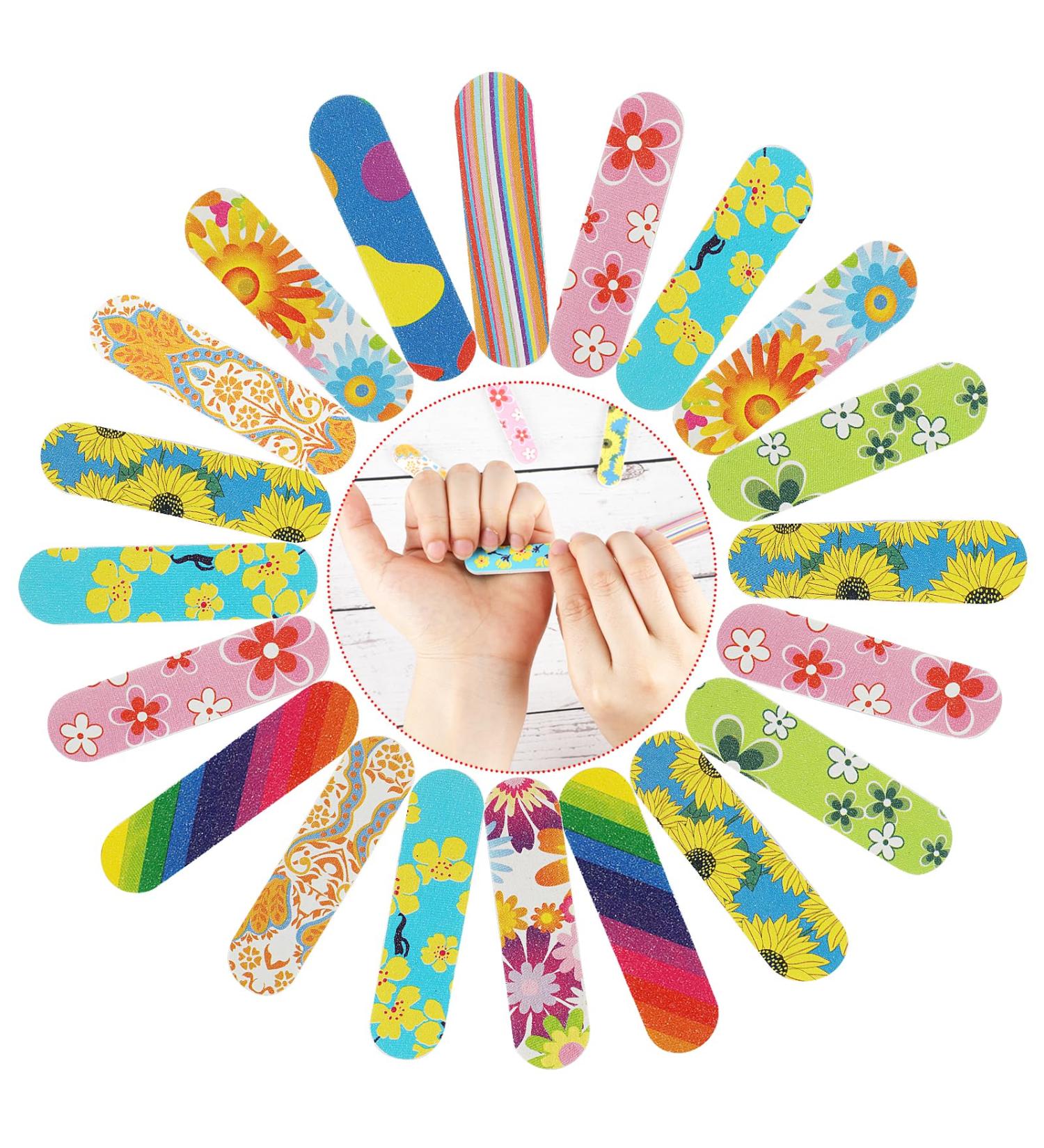 JSRQT 100 Mini Nail Files Double Sided Mini Nail Files Bulk for Natural Acrylic Fake Nails 10 Colors Emery Boards for Nails Nail Filer Professional Nail File Buffer Set Nails Accessories 180/240 Grit - Buy Online on GoSupps.com