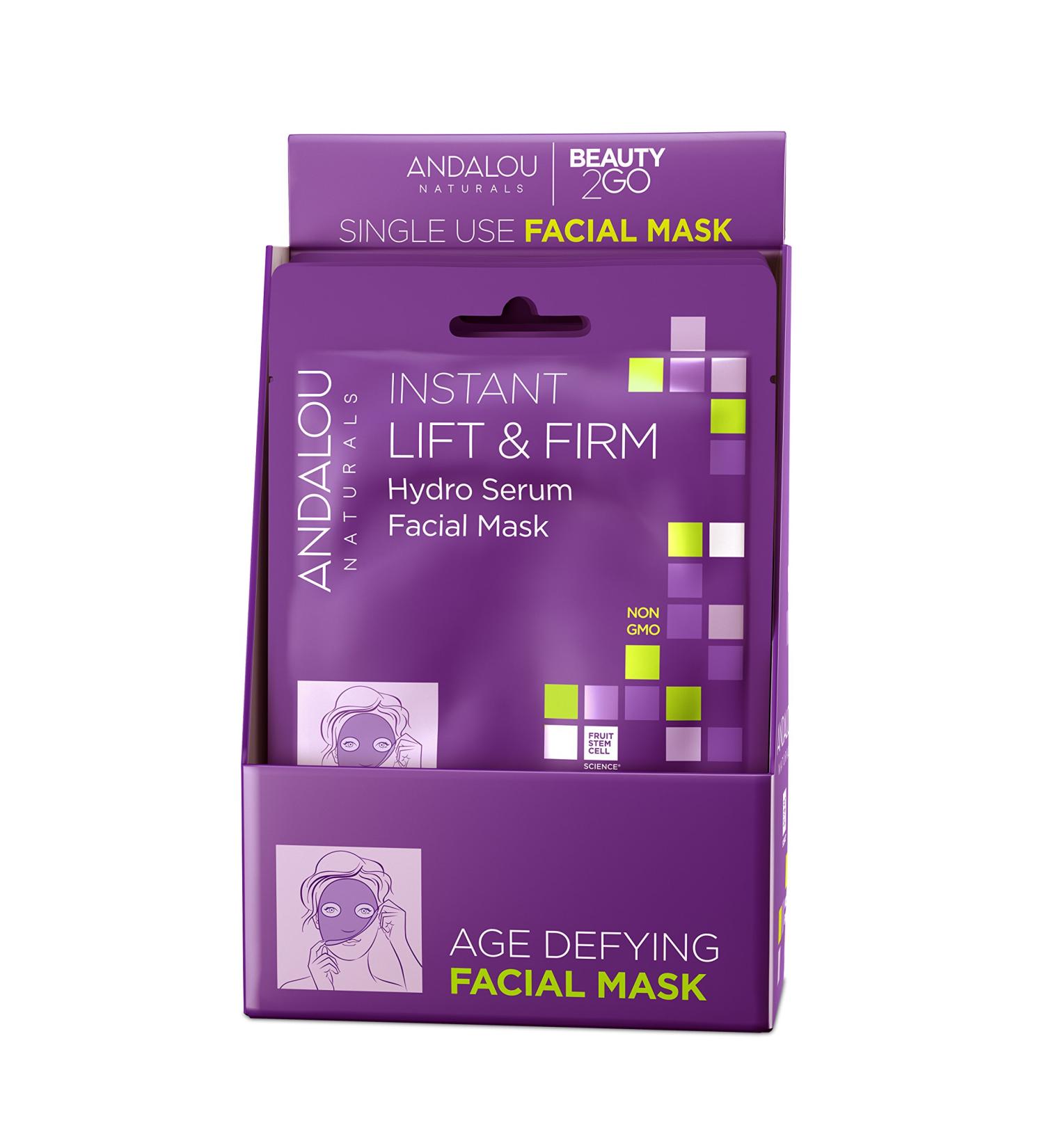 Andalou Naturals Instant Lift & Firm Hydro Serum Beauty Facial Mask 0.6 Fl Oz - Pack of 6 - Buy Online on GoSupps.com