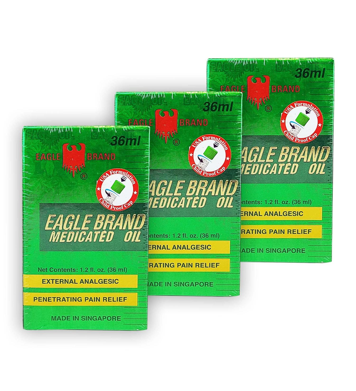 EAGLE BRAND MEDICATEED Oil 36mL 1.2 fl oz. External ANALGESIC PENETRATING Pain Relief (3)