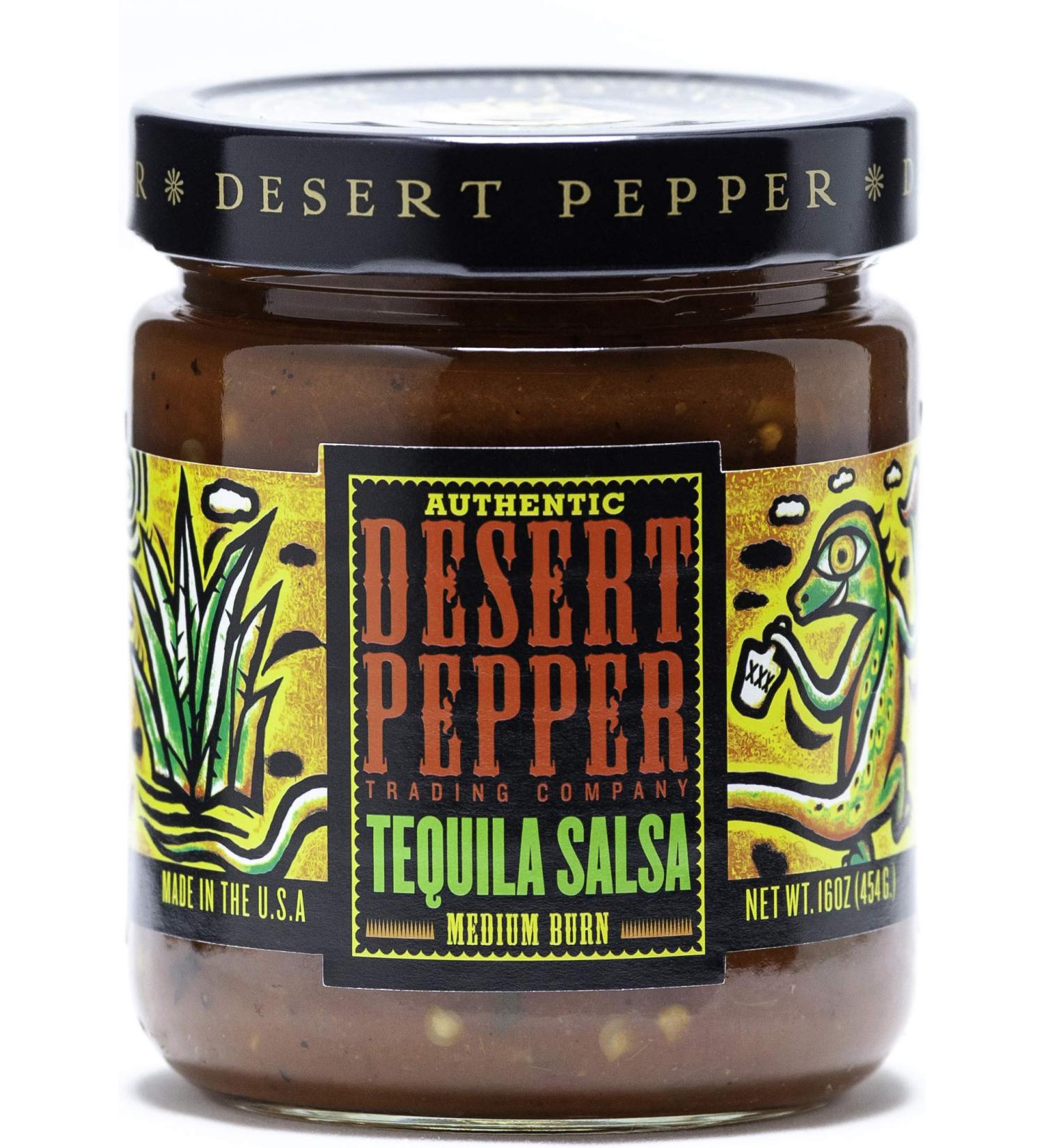 Desert Pepper Tequila Salsa - Medium Burn - 16oz (1 Pack) - Authentic and Flavorful Mexico-inspired Salsa - Buy Online on GoSupps.com