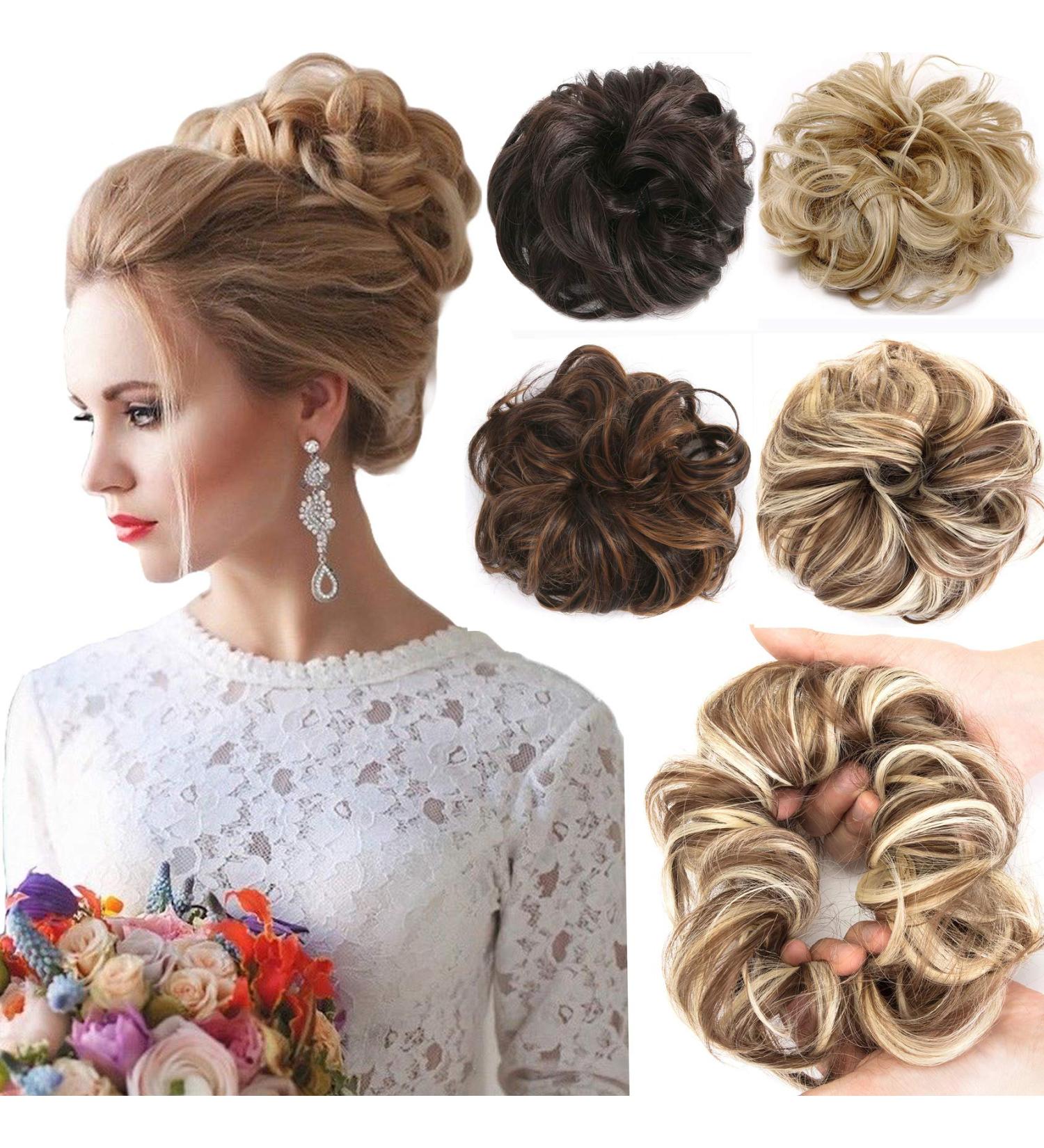 Updo Hairpiece Messy Bun Extensions - 2 Pack 50g - Brown Mix & Bleach Blonde - Buy Online on GoSupps.com