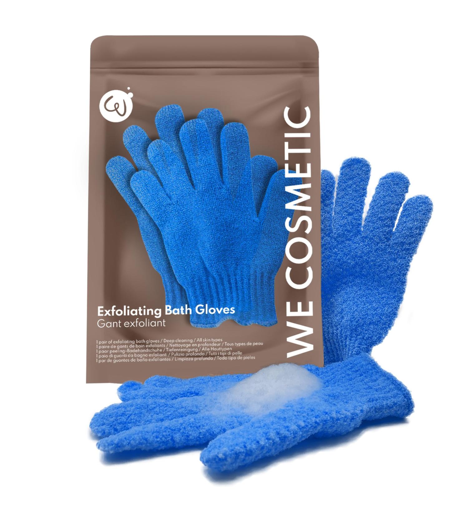 WE COSMETIC Body Exfoliating Gloves | Scrubbing Loofah Mitt for Medium Exfoliation | Adult Wash Mitt - Buy Online on GoSupps.com