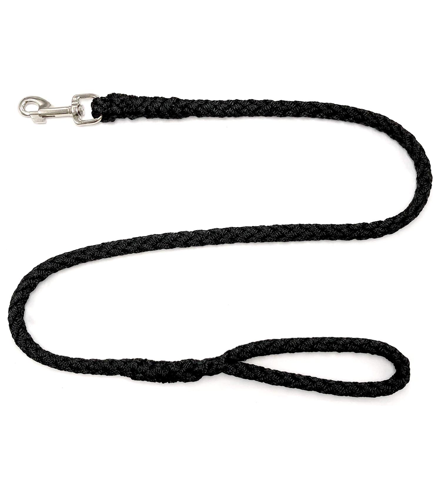 Dog leash large dogs jumbo with hand loop up to 80 kg / guide leash / practice line / training line very stable 17 colors (4m black) 4m black