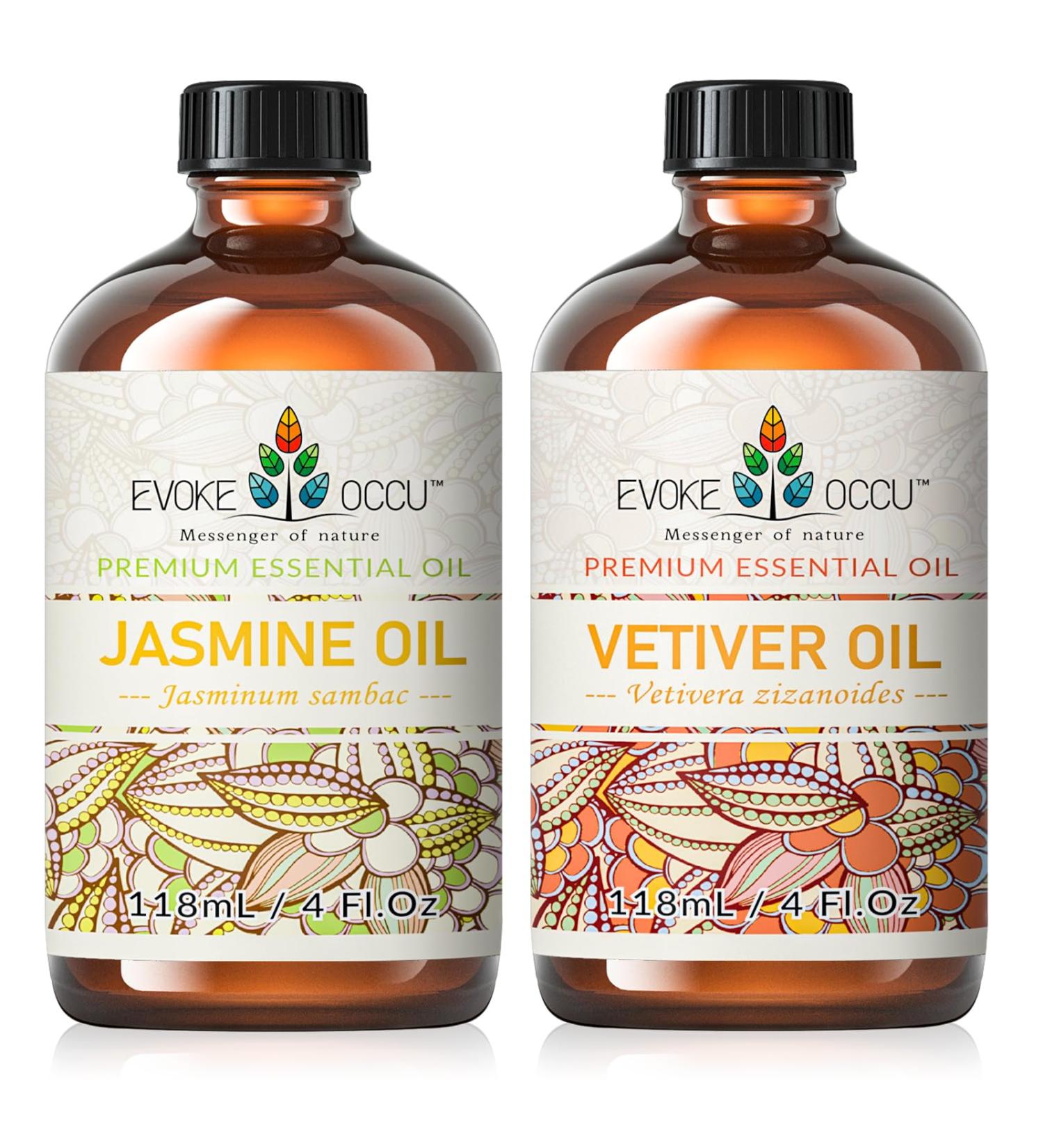 EVOKE OCCU Jasmine Essential Oil and Vetiver Essential Oil - 4 Fl Oz - Buy Online on GoSupps.com