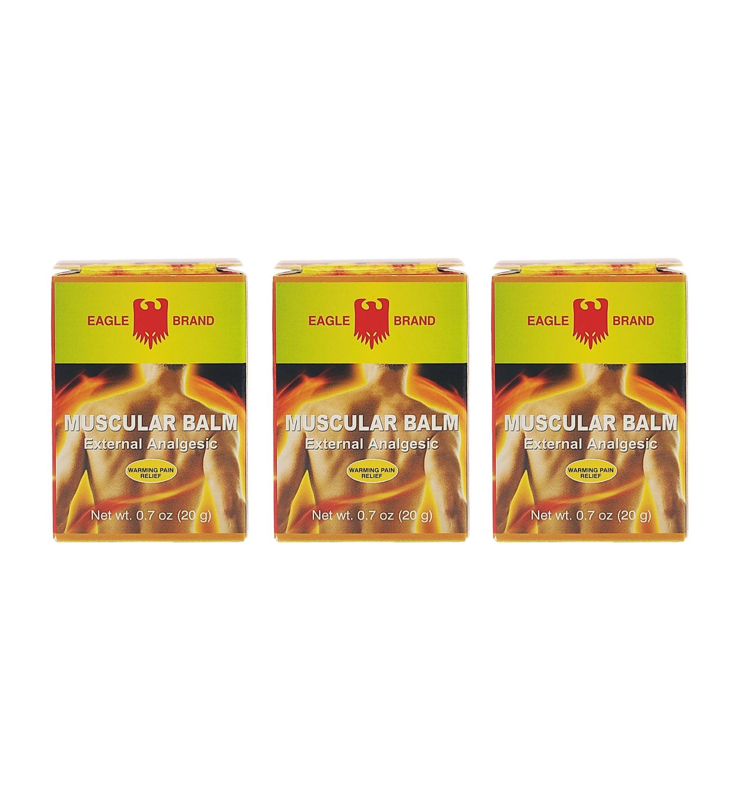 Eagle Brand Muscular Balm External Analgesic Warming Pain Relief 0.7oz x 3 (Pack of 3) - Buy Online on GoSupps.com