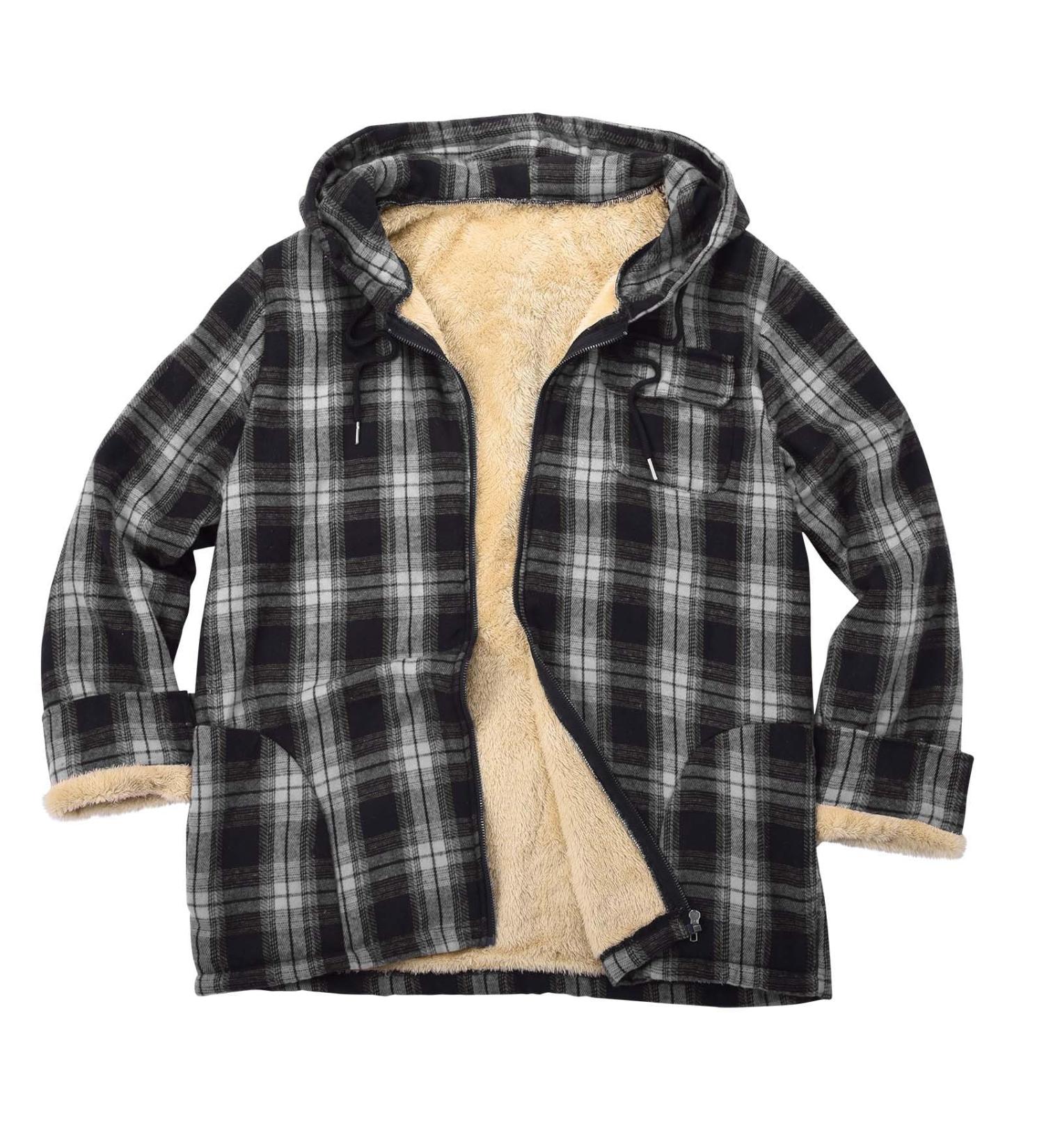 Buy Hanxiulin Oversized Plush Hoodie Jacket - Men's Warm Winter Coat Lightweight Quilted Transition Outerwear - Black XL - Buy Online on GoSupps.com