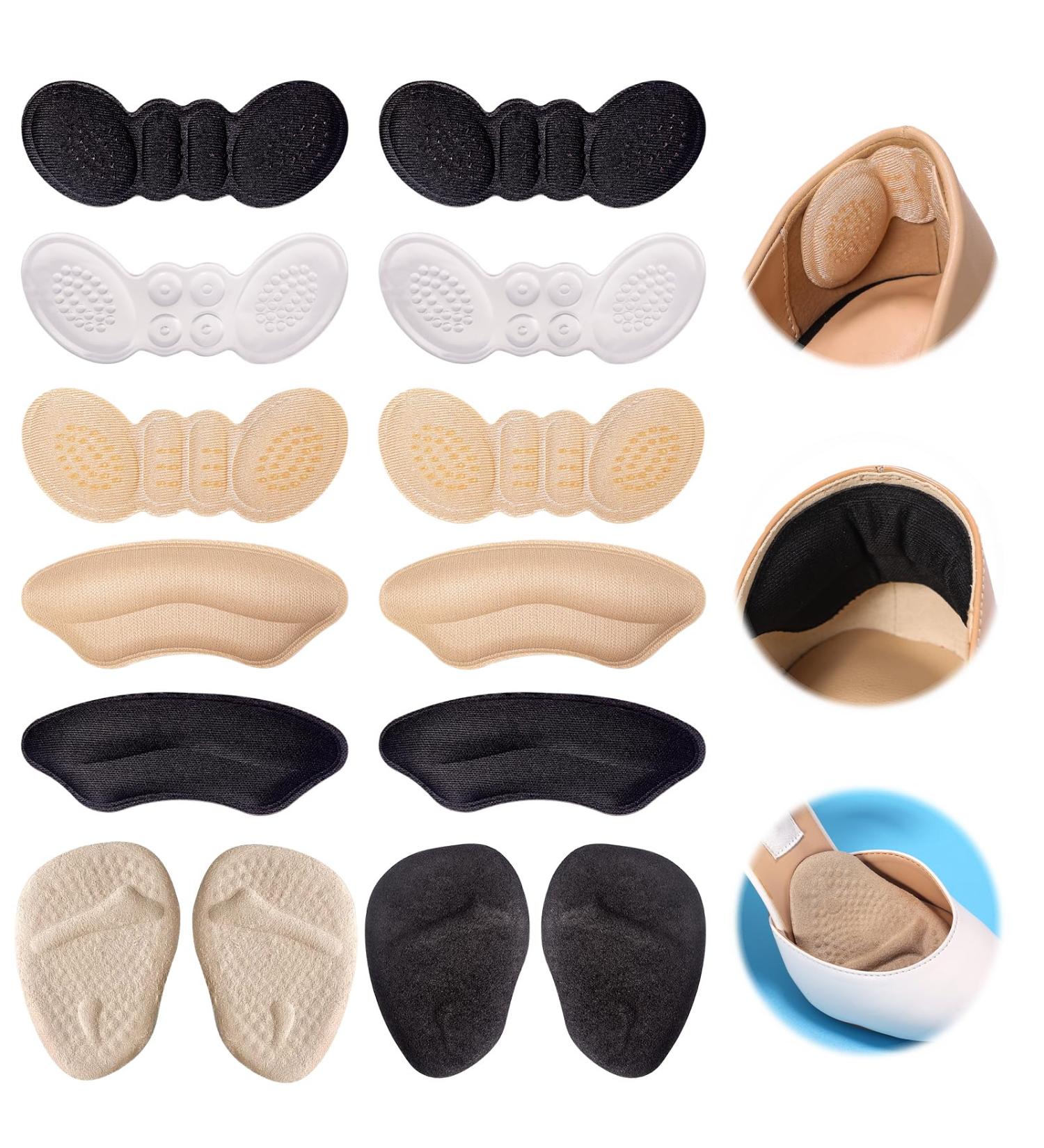 Heel Pads Inserts for Shoes - 7 Pairs High Heel Grips & Metatarsal Pads for Foot Pain Relief | Reusable Cushions for Men & Women - Buy Online on GoSupps.com