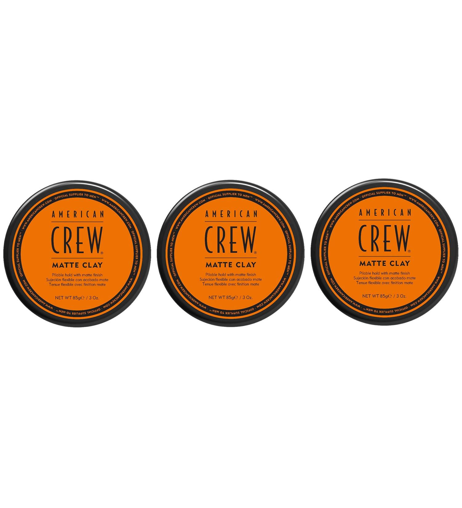 3er American Crew Matte Clay Medium to Strong Hold Matte Finish 85 g Unscented 85 g (Pack of 3)
