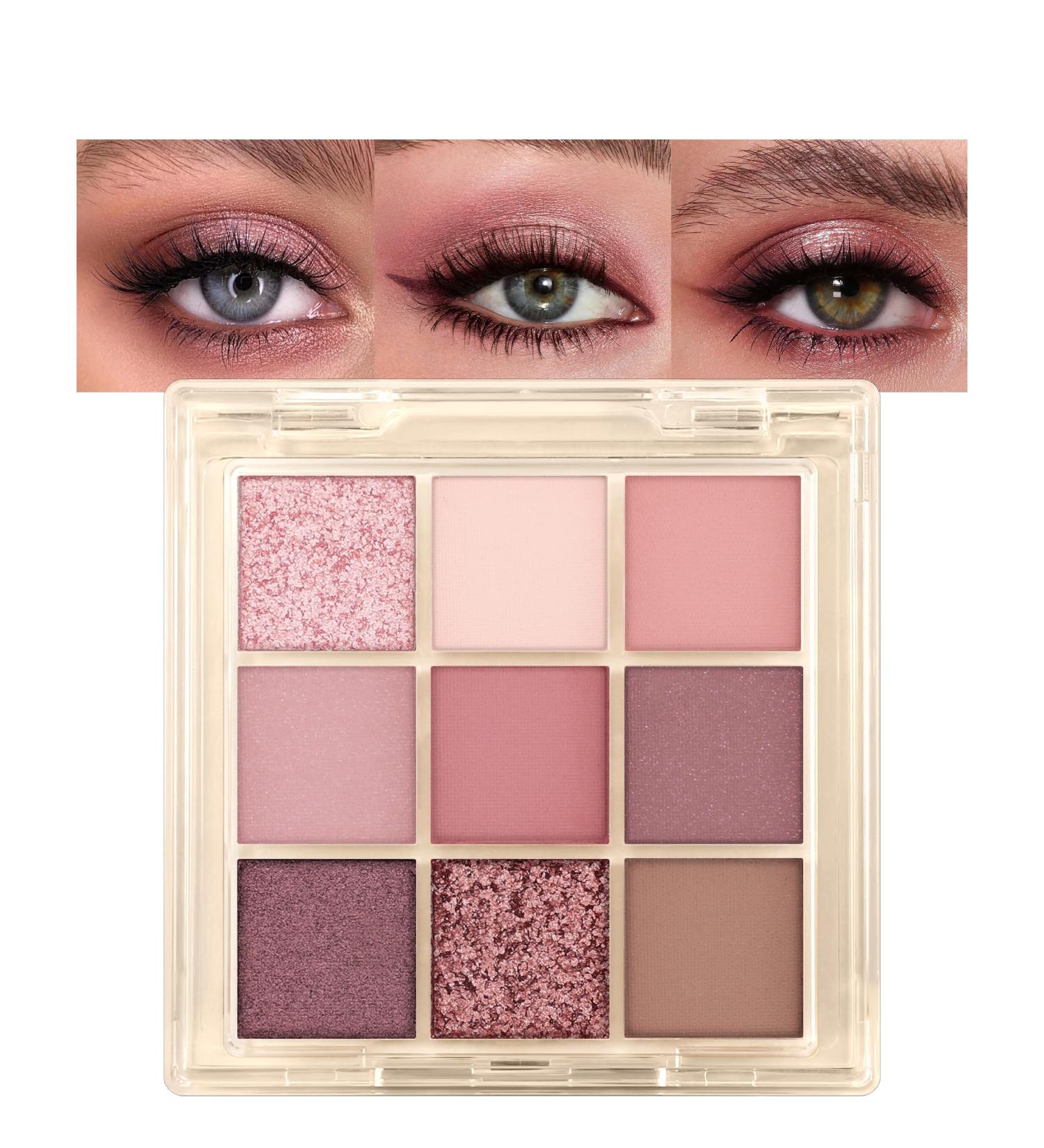  Erinde Erinde Matte Glitter Eyeshadow Palette - 9 Colors Long Lasting Waterproof Metallic Purple Glitter Eyeshadow Palette Long Lasting Cream - Buy Online on GoSupps.com