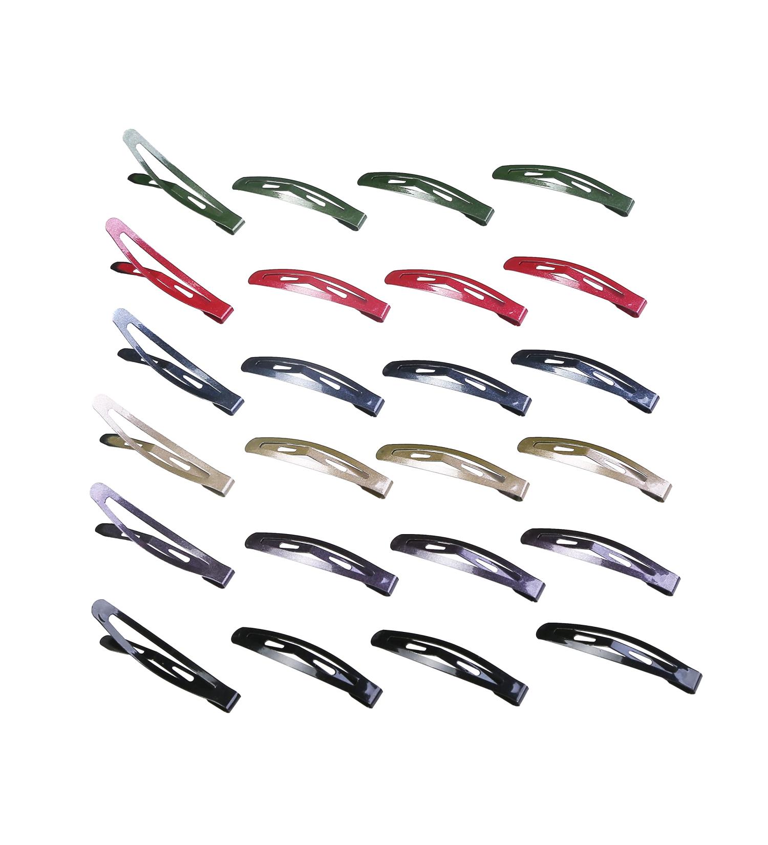 Minihope 24 Pcs Classic Oval Metal Contour Hair Clips | No Slip Snap Barrettes for Girls & Women (6 Colors) - 1.8 Inch - Buy Online on GoSupps.com