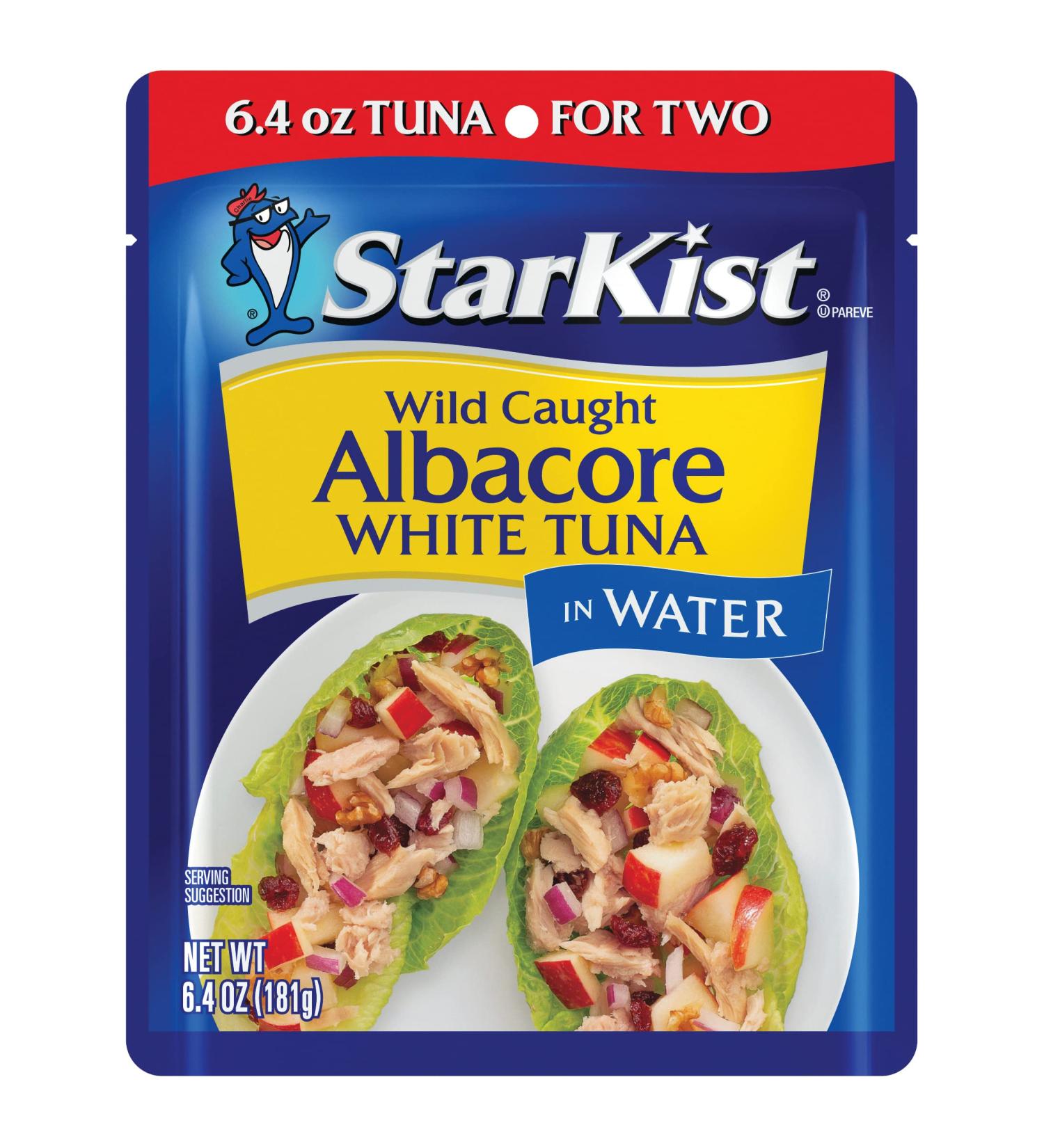 Starkist Wild Caught Albacore White Tuna 6.4oz Pouch | Sustainable Tuna in Water - Buy Online on GoSupps.com