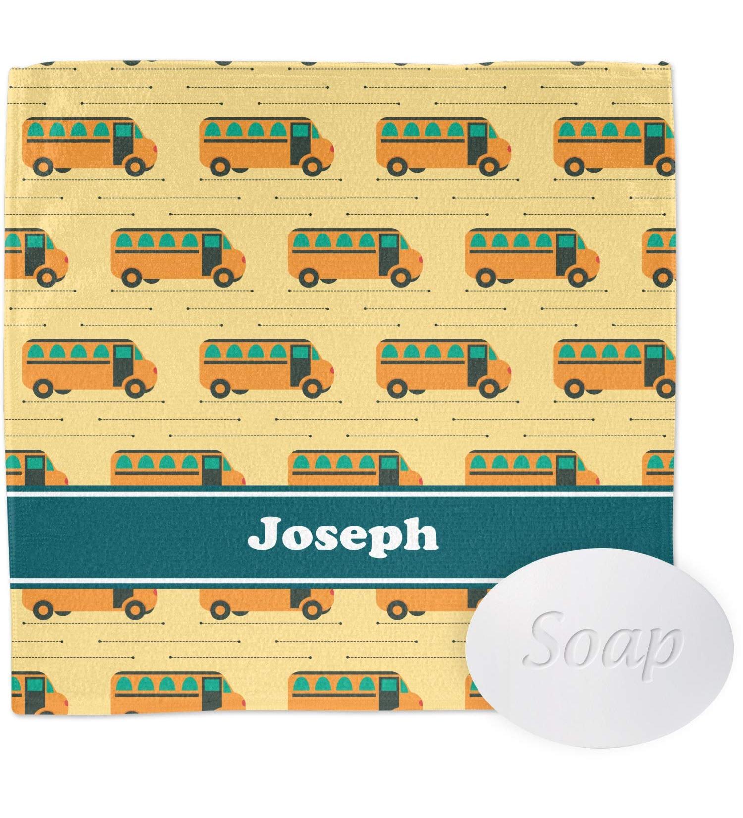 YouCustomizeIt Personalized School Bus Washcloth