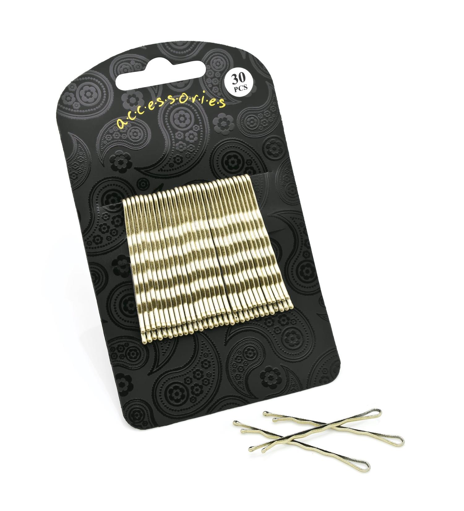 Womens 30 Piece Gold Colour Bobby Hair Pins 5cm