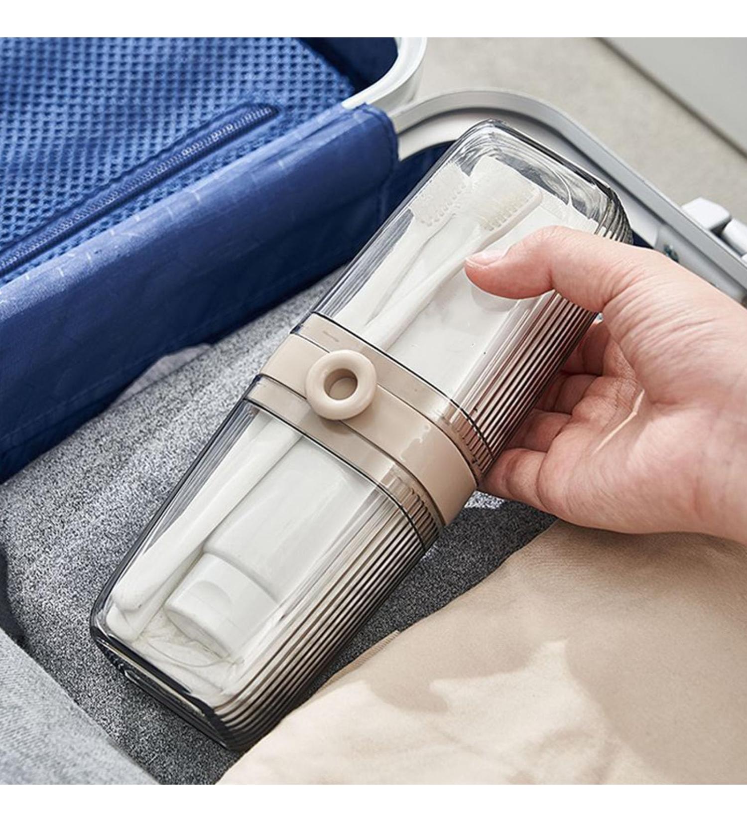 Jopwkuin Travel Toothbrush Cup - Multifunctional & Portable Transparent Toothbrush Case for Travel | Secure International Shipping - Buy Online on GoSupps.com