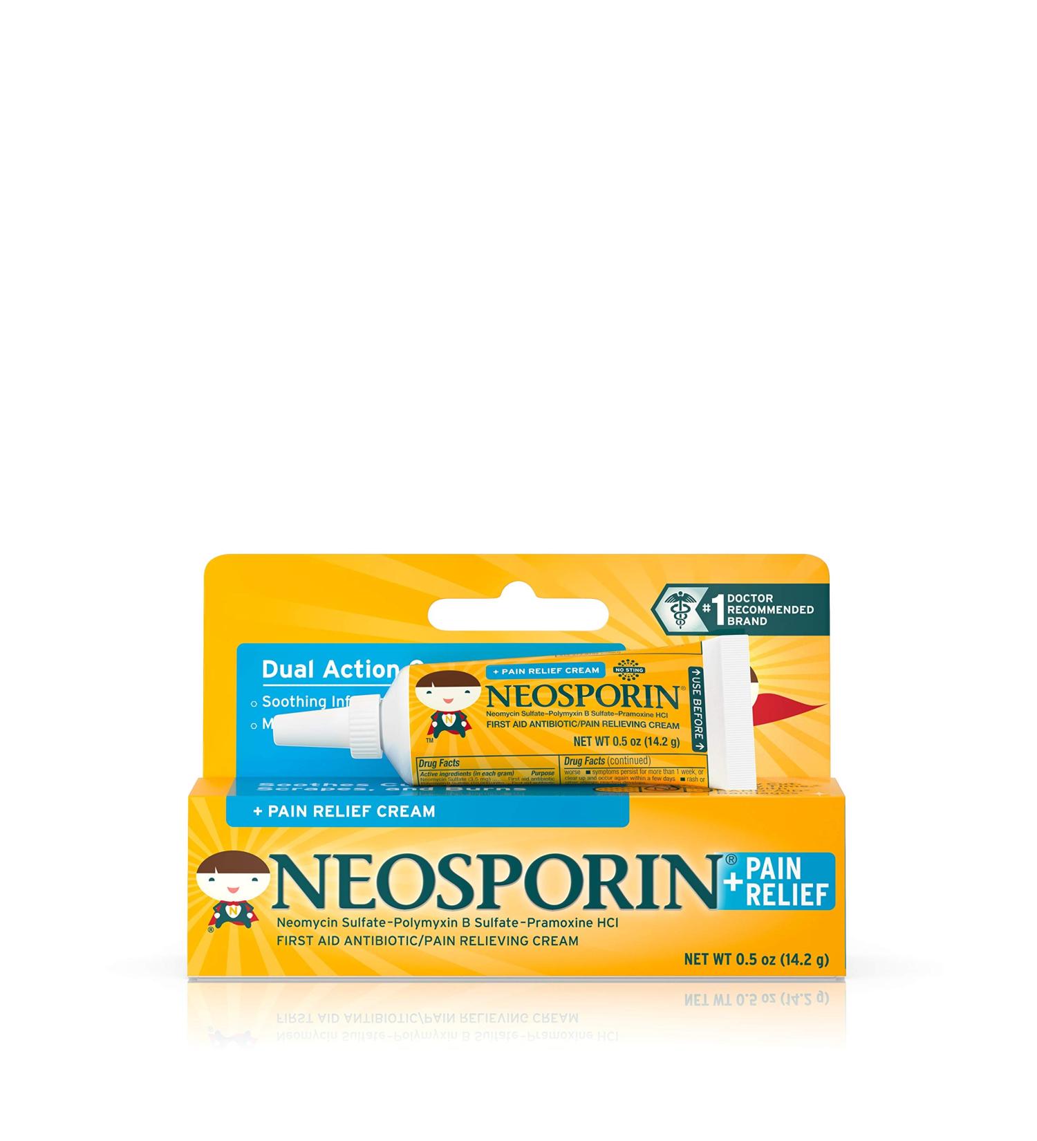 Neosporin + Pain Relief Antibiotic Cream .5 oz | Fast Pain Relief - Buy Online on GoSupps.com