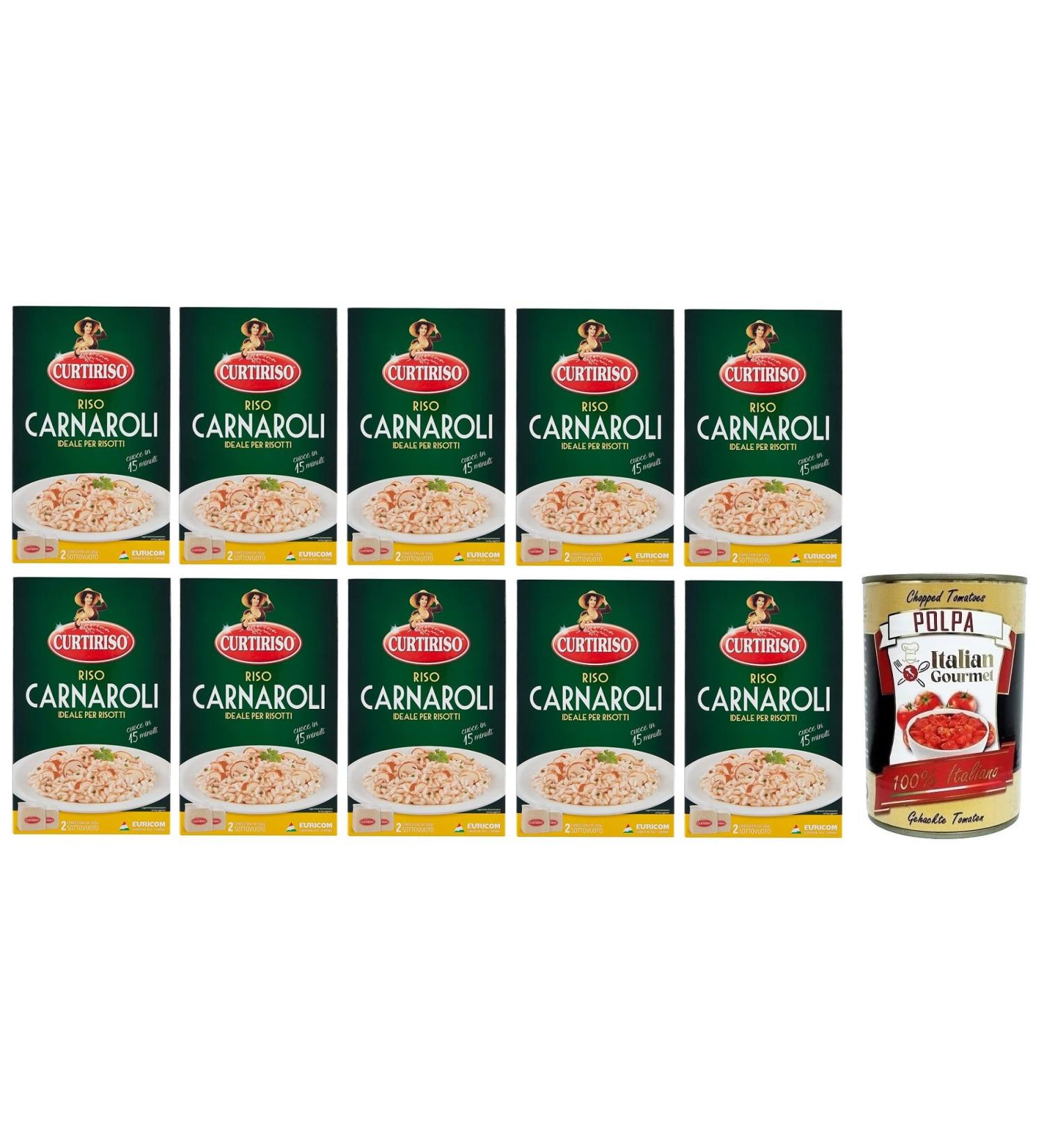  Italian Gourmet E.R. Curtiriso Carnaroli Rice 100% Italian rice ideal for risottos cooking time 15 minutes 1 kg pack + Italian Gourmet Tomato Pulp box 400 g - Buy Online on GoSupps.com