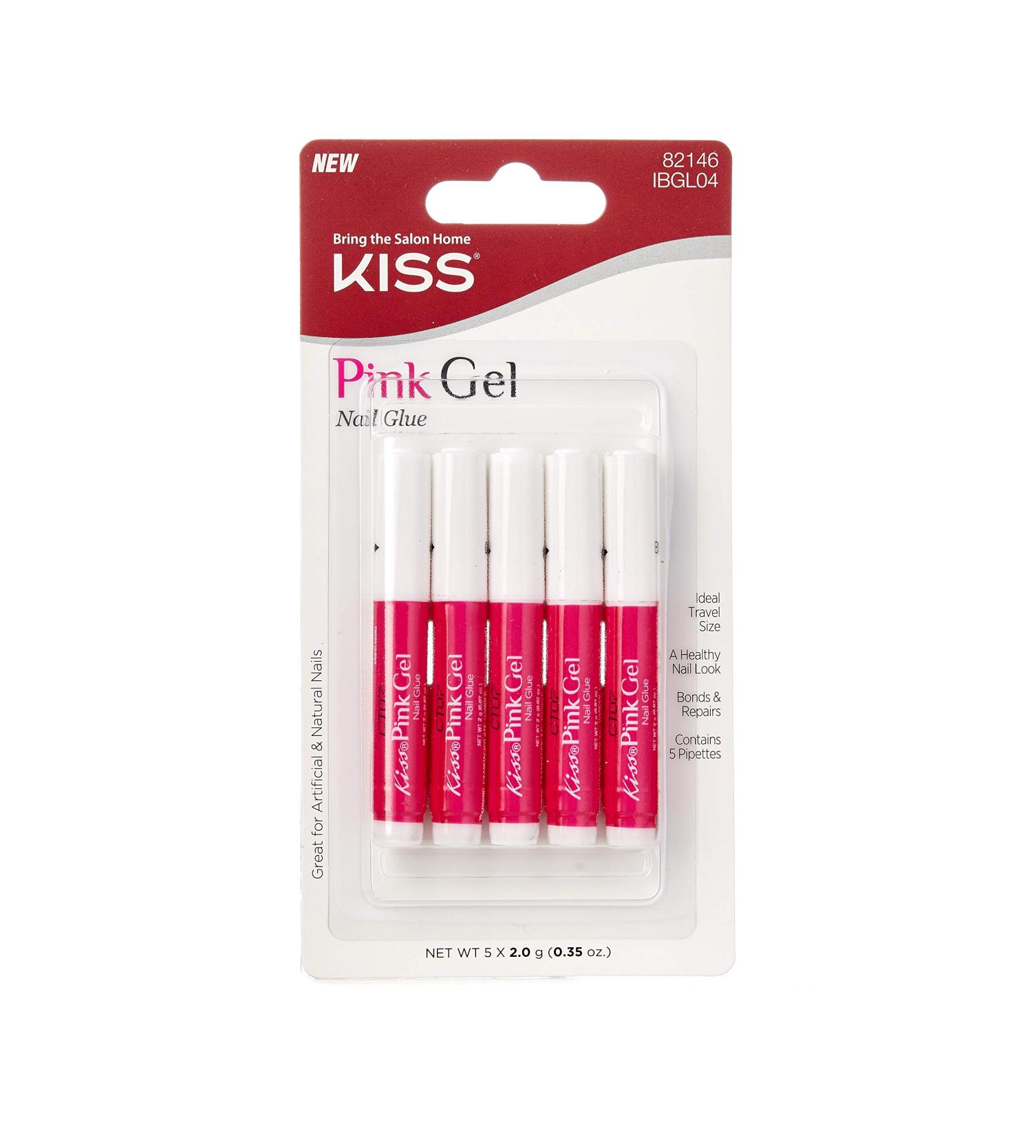 KISS Pink Gel Nail Glue - Long Lasting Professional Nail Adhesive - Buy Online on GoSupps.com