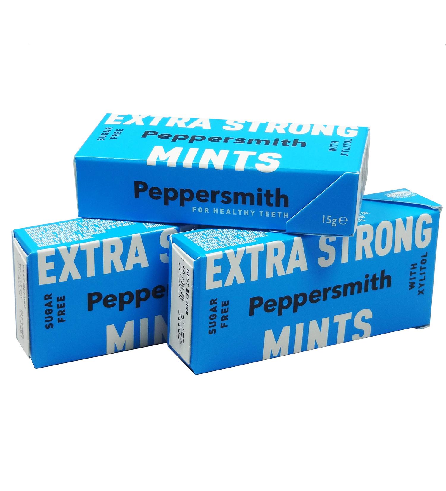Peppersmith | Extra Strong Mints | 3 x 15g - Buy Online on GoSupps.com