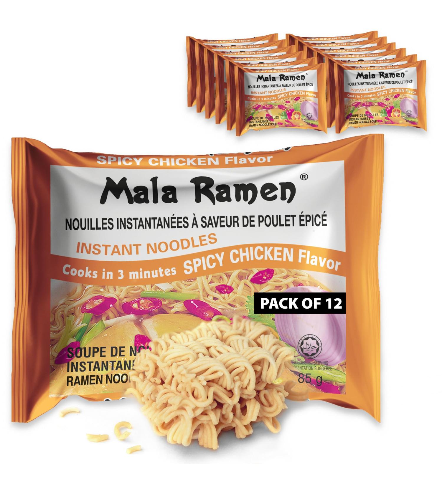 Club Supreme Ramen Instant Noodle - Spicy Chicken Noodles 85G (Pack of 12) 1.02 Kg - Cooks In 3 Minutes White - Buy Online on GoSupps.com