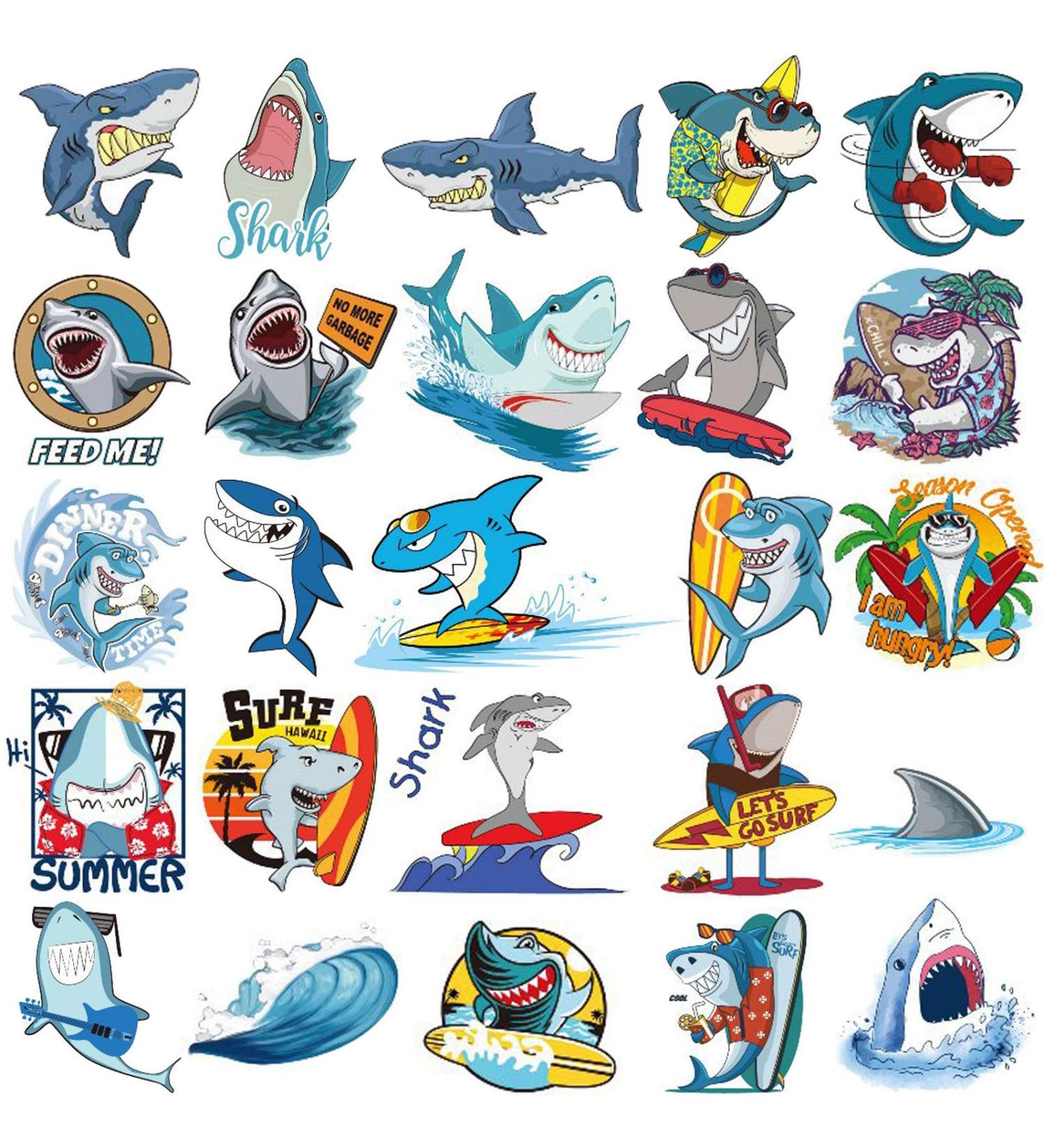 Ooopsiun Shark Temporary Tattoos for Boys - 12 Sheets | Ocean Shark Birthday Party Decorations & Supplies for Kids - Buy Online on GoSupps.com