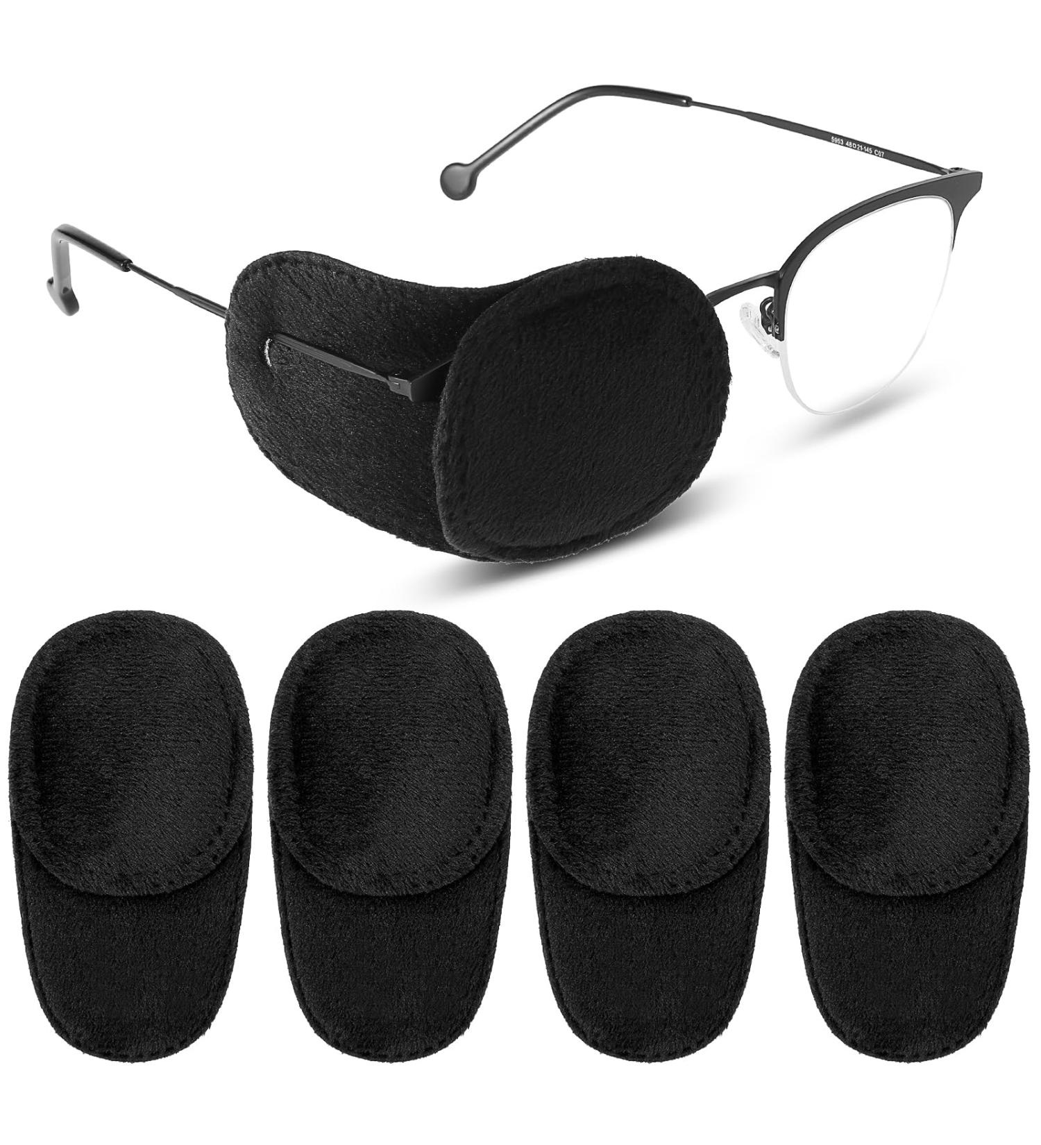 4 Pcs Reusable Eye Patches for Kids & Adults | Lazy Eye Treatment for Amblyopia & Strabismus | Left & Right Eye Patches for Glasses (Black - Buy Online on GoSupps.com