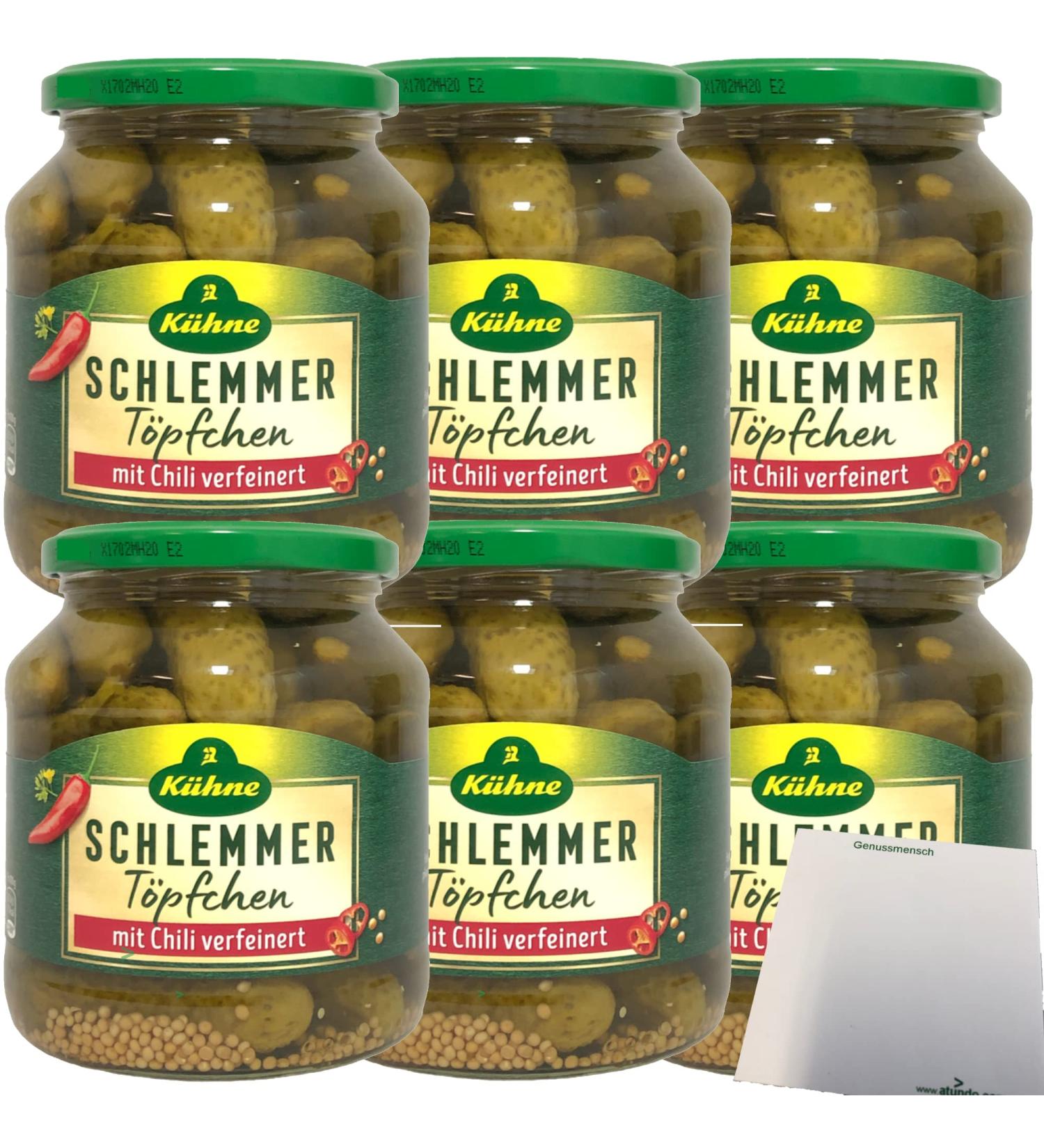 Khne Schlemmertpfchen Spicy Gherkins with Chili 6-Pack (6x300g) | International Shipping Available - Buy Online on GoSupps.com