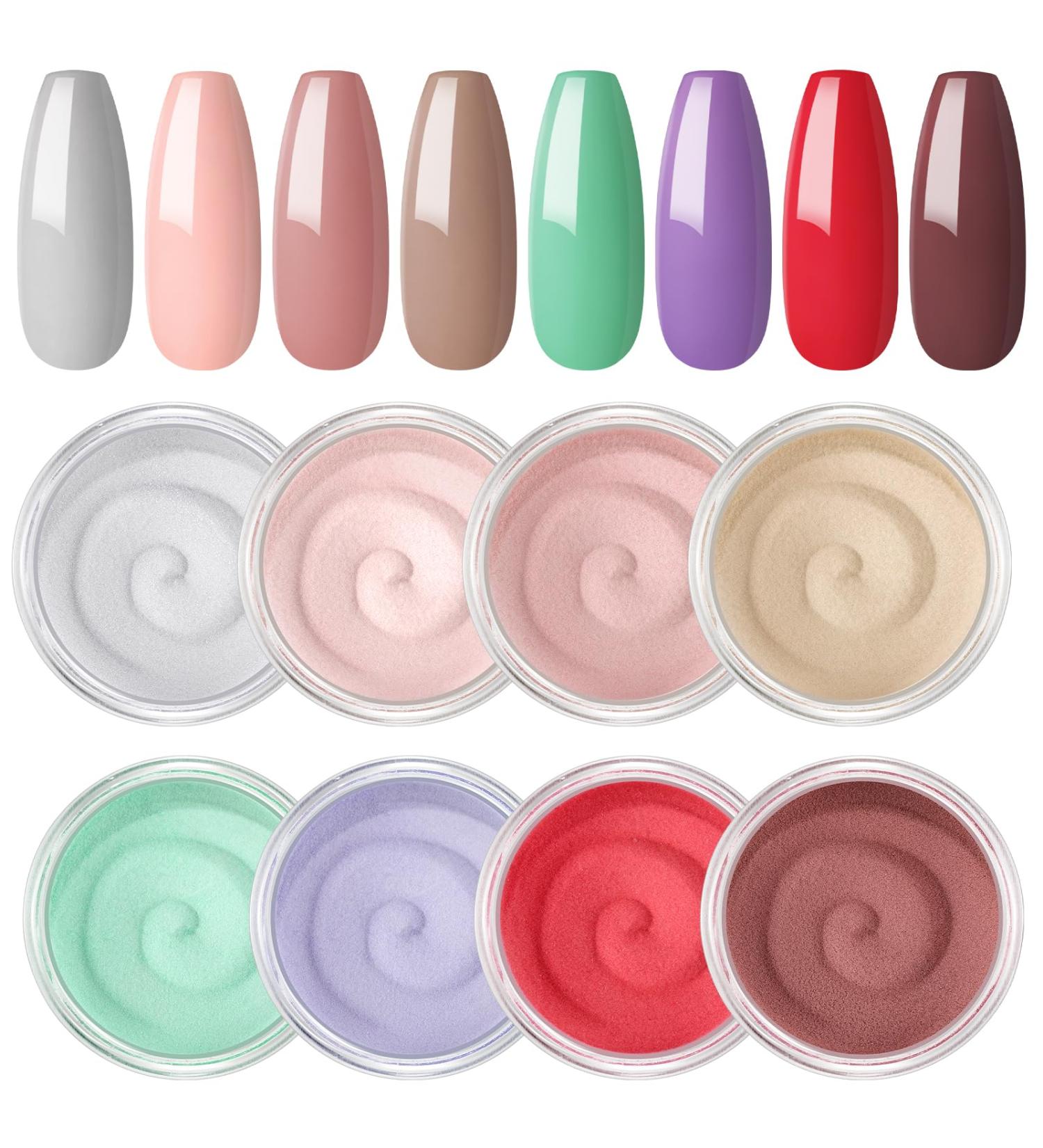 2G Dipping Powder Kit Nail Starter Nail 8PCS Dipping Powder System French Powder No Needed Nail Lamp Fast Dry Nail Art Manicure DIY Salon Gift Set for Women Girls DIY Nail Beginner Home Salon Gift color05 - Buy Online on GoSupps.com