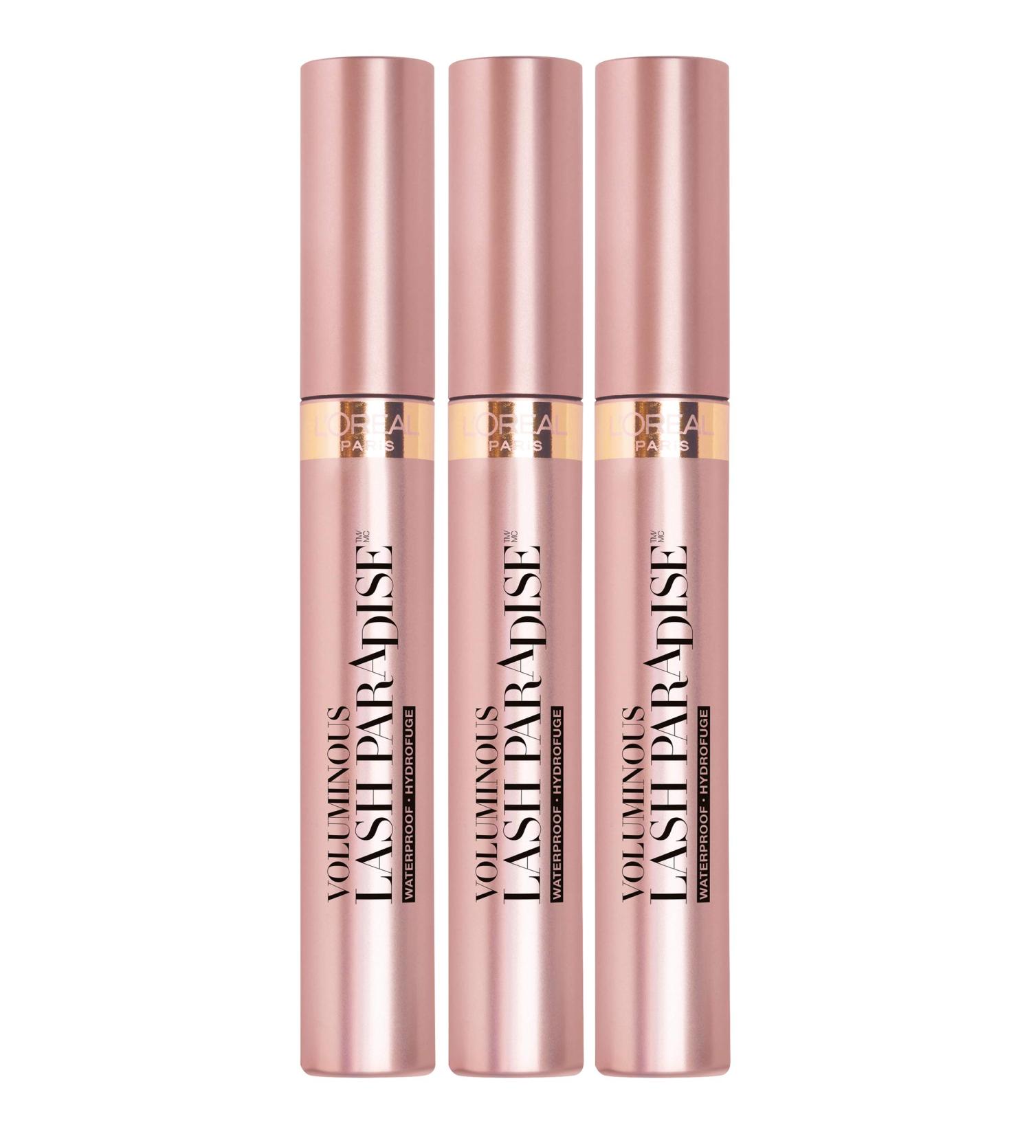 L'Oreal Paris Voluminous Lash Paradise Waterproof Mascara - Pack of 3 - Intense Volume, Length, and Softness - No Smudging or Clumping - Black 0.25 Fl Oz - Buy Online on GoSupps.com