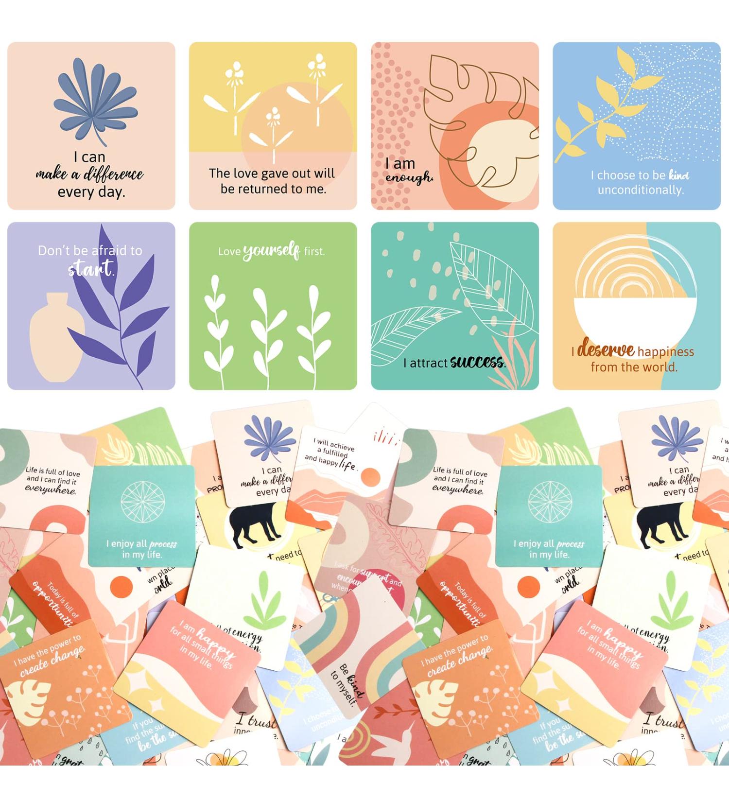 WorldBazaar Women's Positive Affirmation Cards - 52 Thought-Provoking Questions & Daily Inspirational Mindfulness for Meditation - Buy Online on GoSupps.com