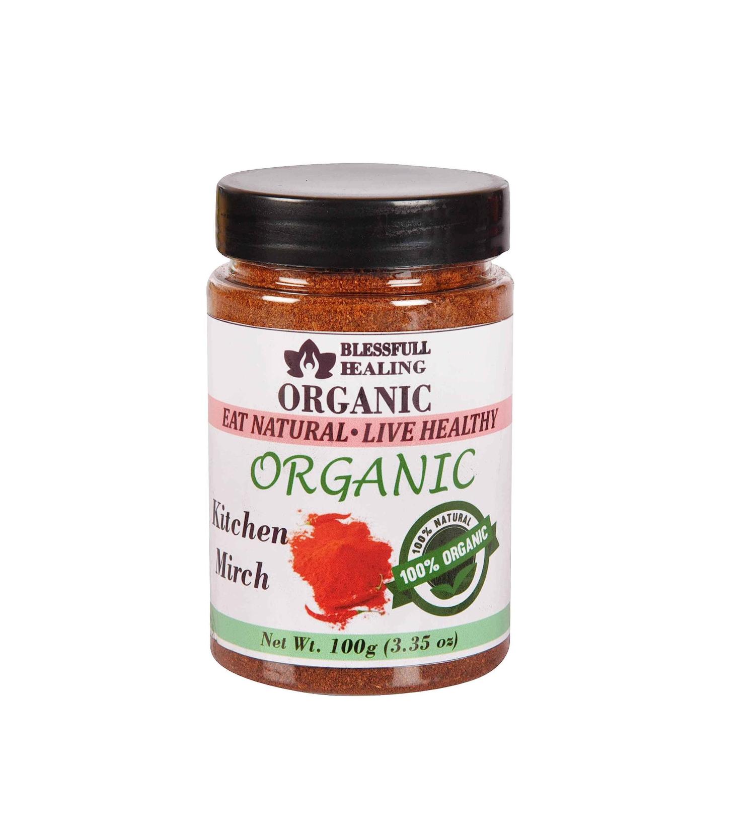 Blessfull Healing Organic Kitchen Mirch 100 Gram Airtight Container (Packing May Vary) 100 Gram 3.35 oz - Buy Online on GoSupps.com