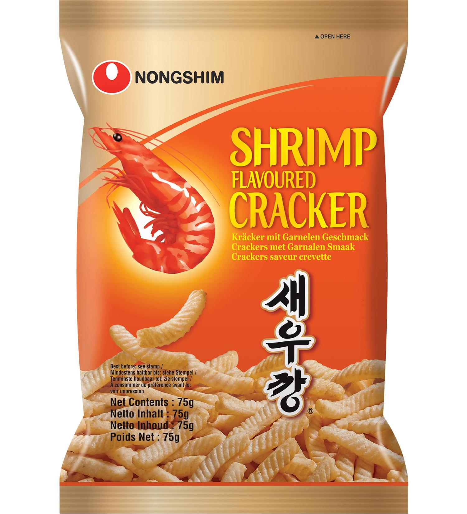Nong Shim Shrimp Crackers - Crispy Korean Snack | 75g Pack | Buy Internationally - Buy Online on GoSupps.com