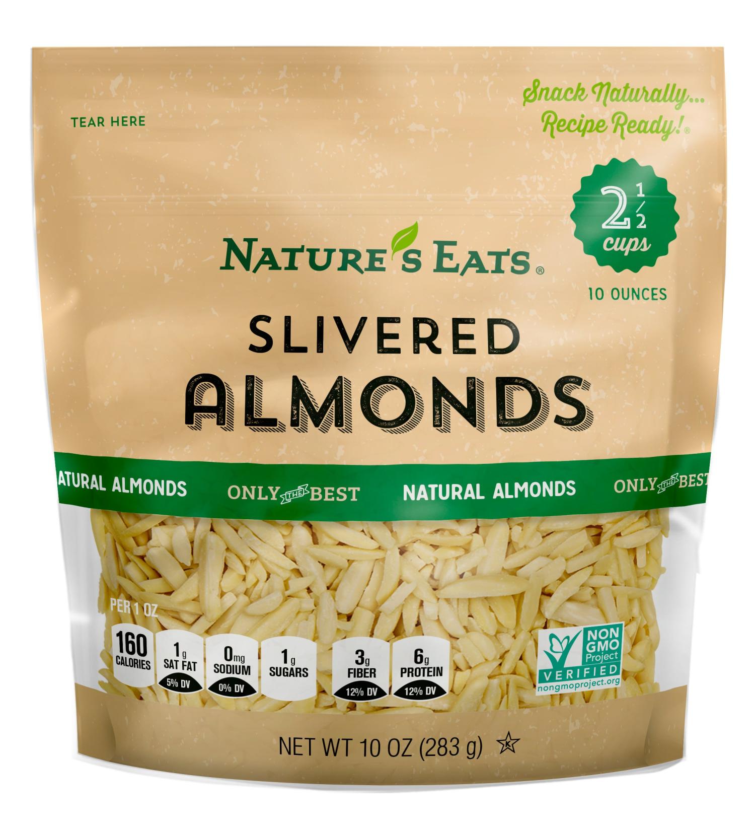 Nature's Eats Blanched Almonds - Natural Slivered Almonds, 10 oz - Buy Online on GoSupps.com