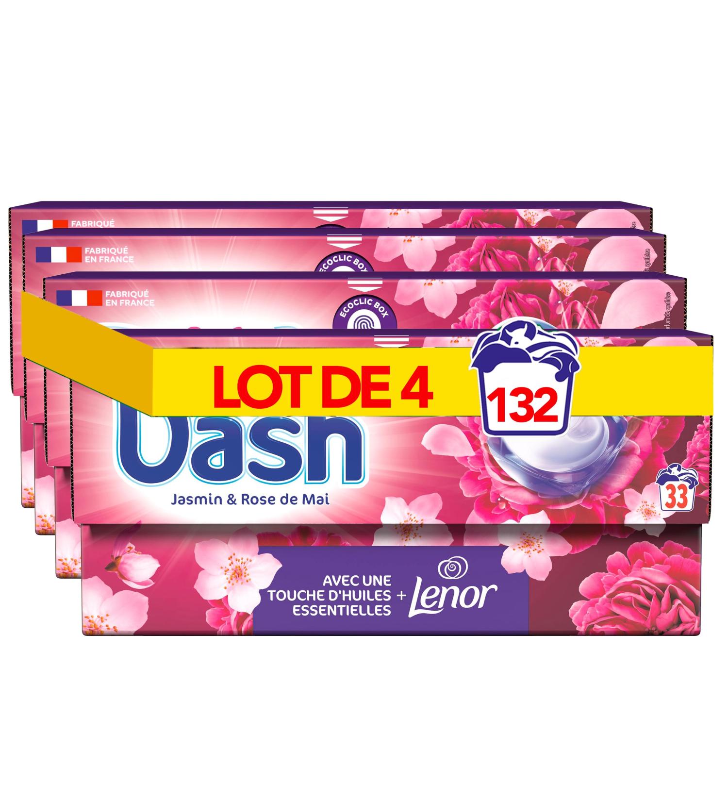 Dash 2-in-1 PODS Laundry Capsules 132 Washes (4x33 Tablets) Jasmine and May Rose Ultra Clean and Long-Lasting Freshness
