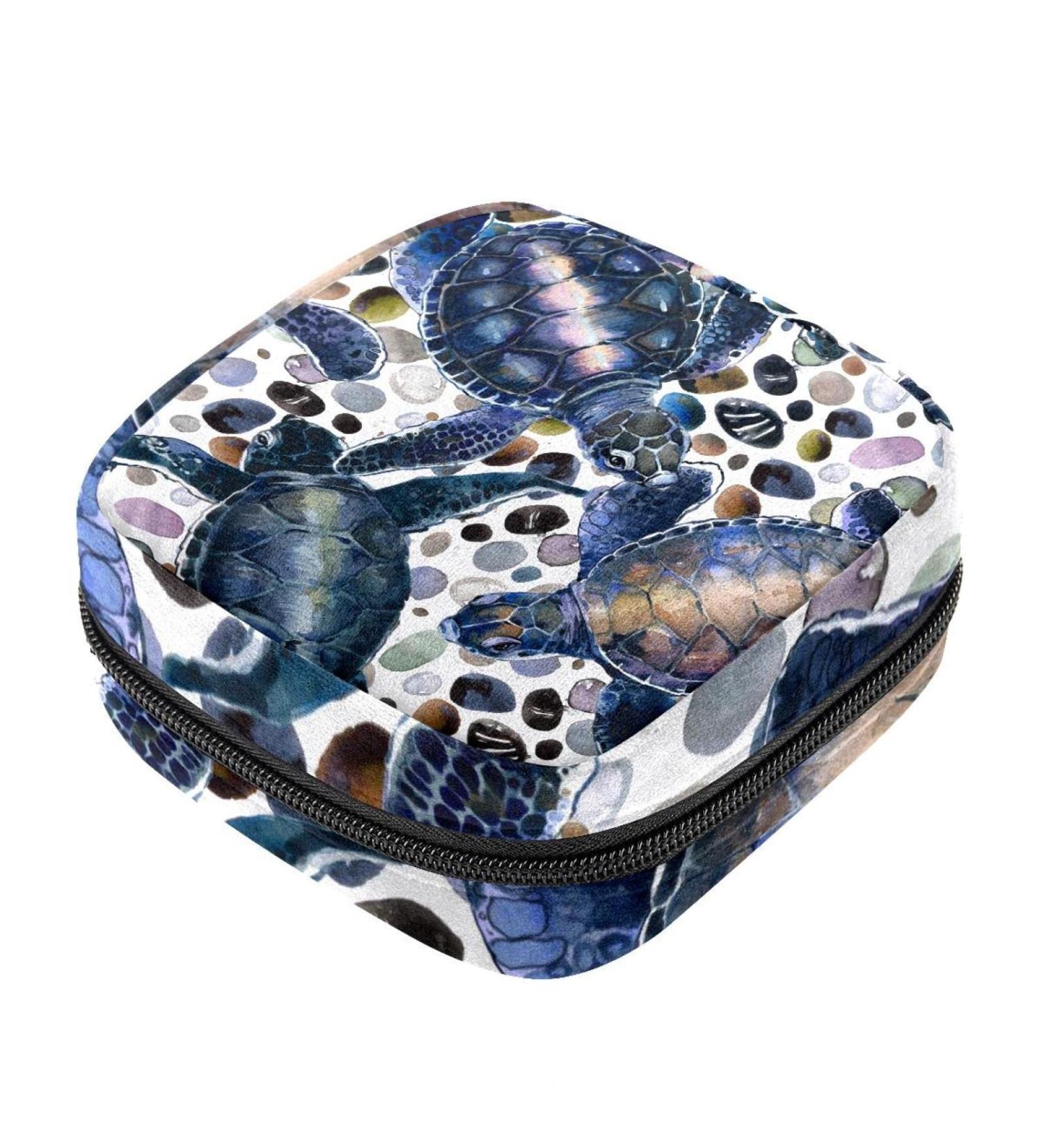 Water Life Sea Turtles Menstrual Pads & Cup Pouch | Stylish Eco-Friendly Sanitary Solutions for Teenagers & Women - Buy Online on GoSupps.com