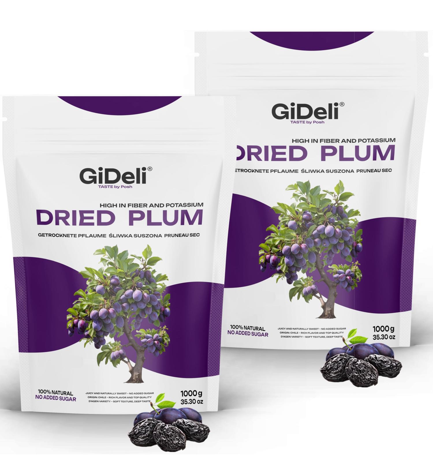 GiDeli Prunes s ch es 2 kg sans pierre non sucr es du Chili - Buy Online on GoSupps.com