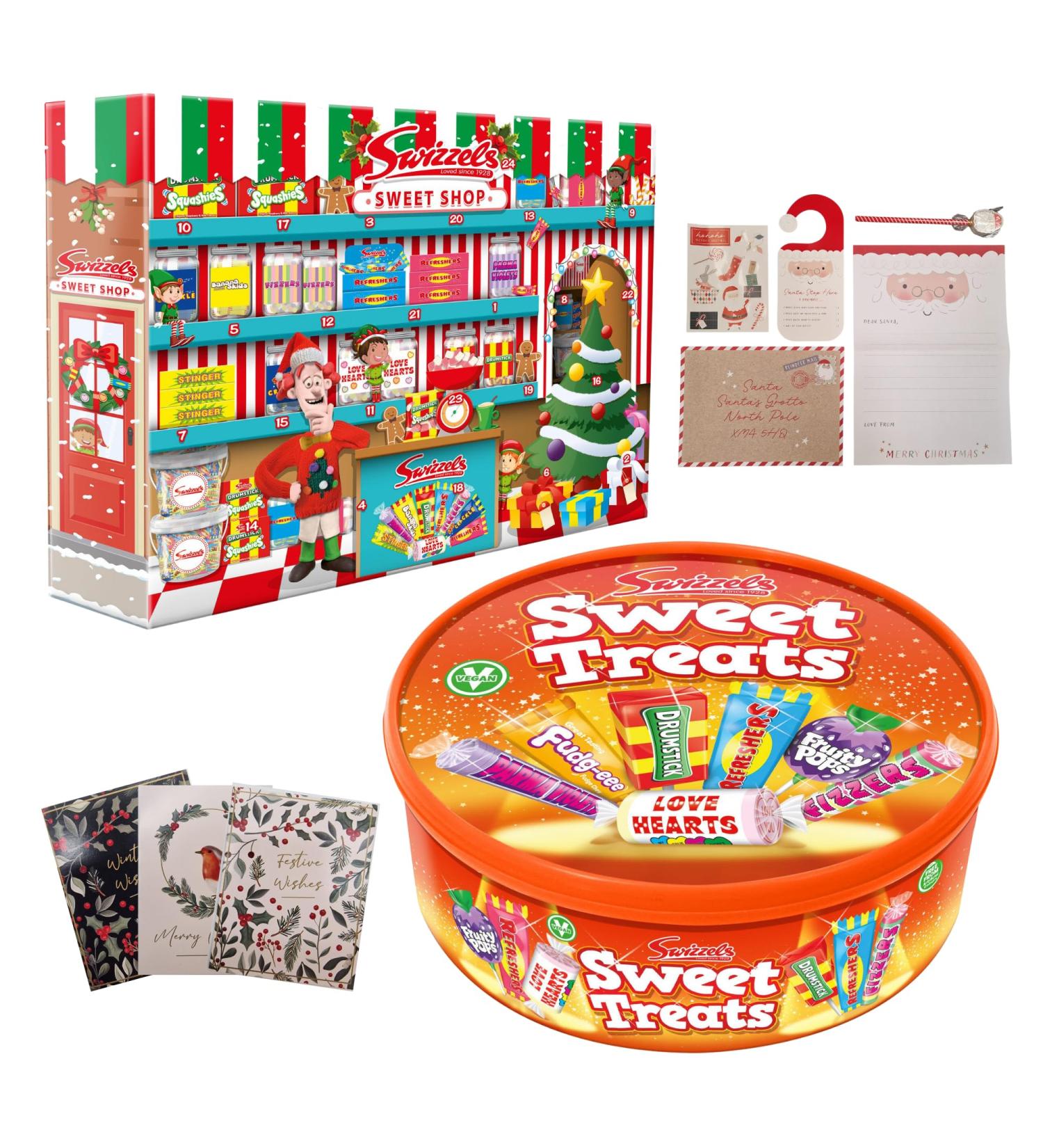 Christmas Sweets Bundle - 1x Swizzels Advent Calendar 2023 1x Sweet Treats Tub Bundled with Korpas Gifts Letter to Santa Kit and Festive Tags - Buy Online on GoSupps.com