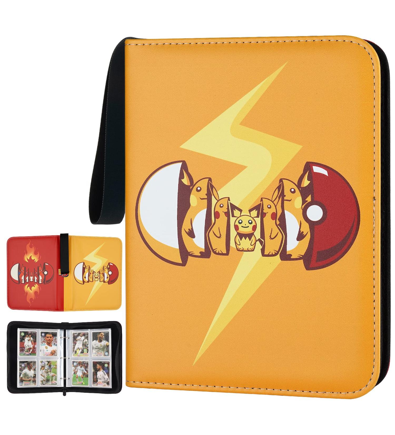 Getoys Card Binder - 400 Pocket Trading Card Album with 50 Sleeves | Holds Up to 400 Cards | Zipper Closure | Kids Toys - Orange - Buy Online on GoSupps.com