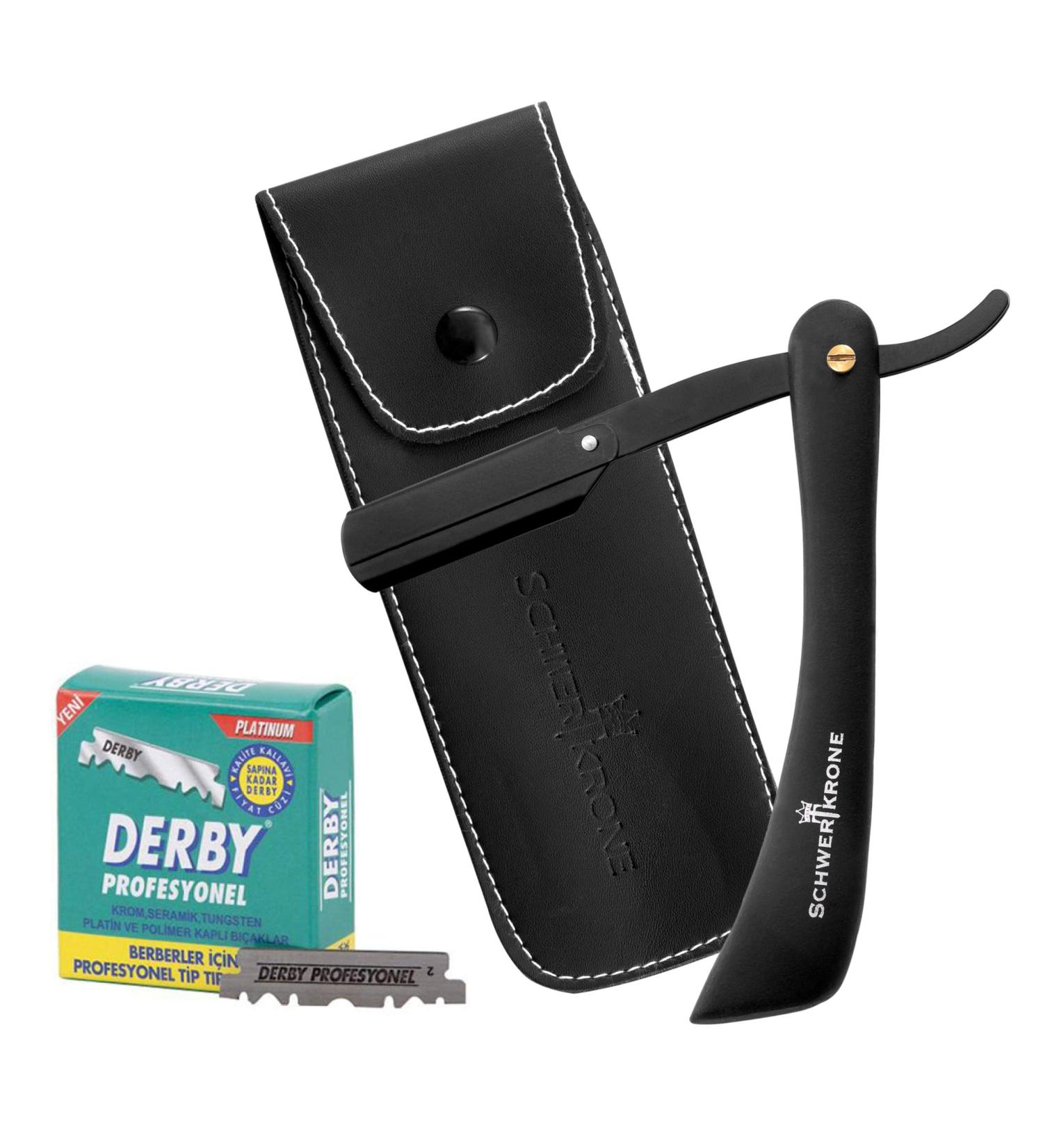 Schwertkrone Black Razor Handle + 100 Derby Blades | Premium International Shipping - Buy Online on GoSupps.com