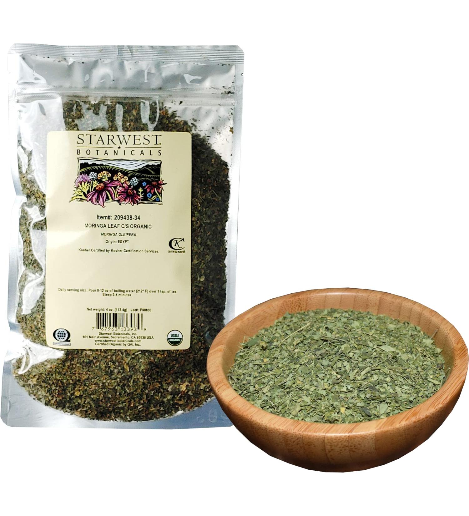 Starwest Botanicals Organic Moringa Oleifera Leaf 4 oz - Ideal for Drinks, Teas & Smoothies - Buy Online on GoSupps.com