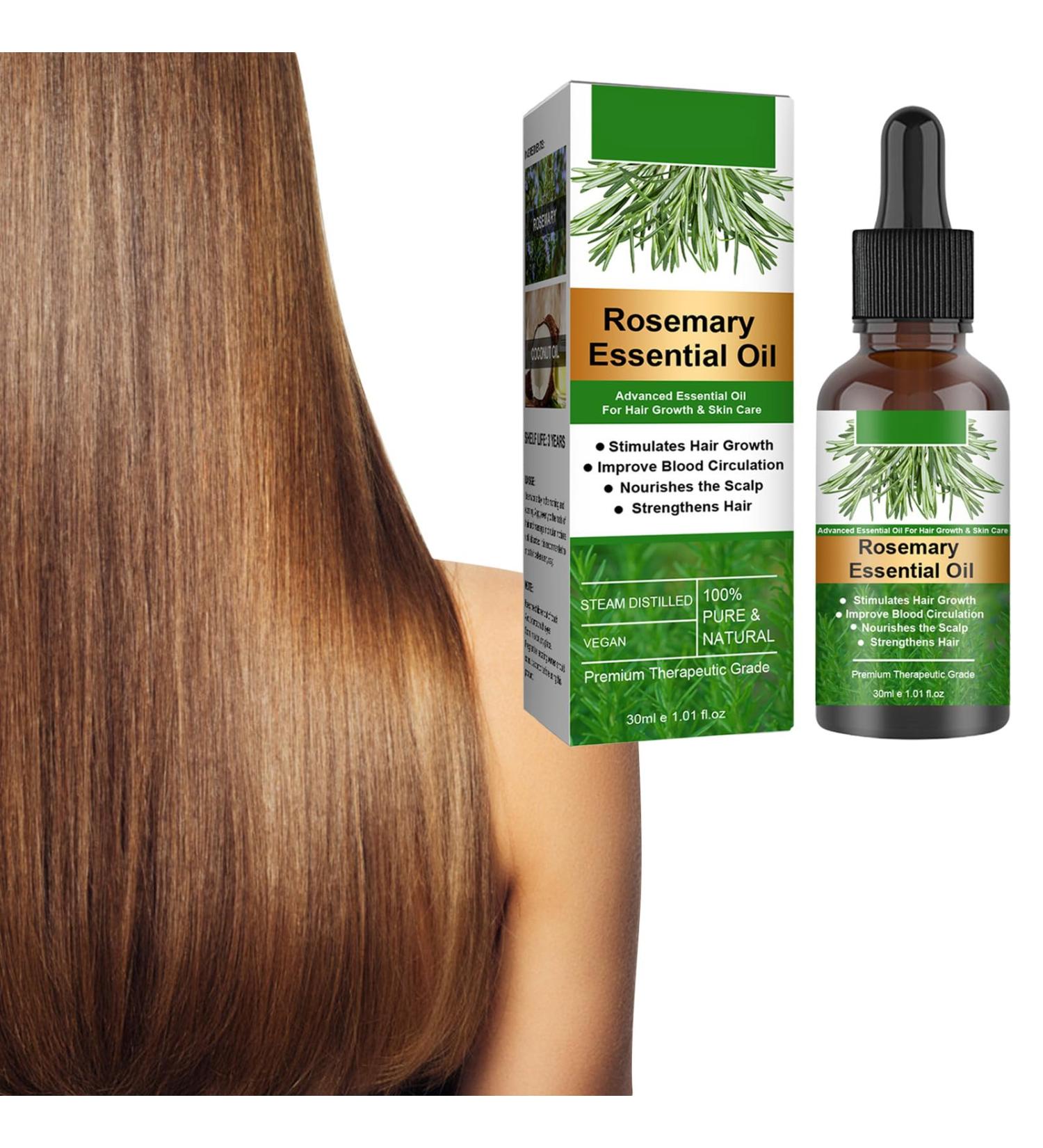 Plant-Based Rosemary Hair Oil 120ml - Essential Oil for Hair Growth & Skin Care | Nourish Scalp & Stimulate Growth for Men & Women - 4PCs - Buy Online on GoSupps.com